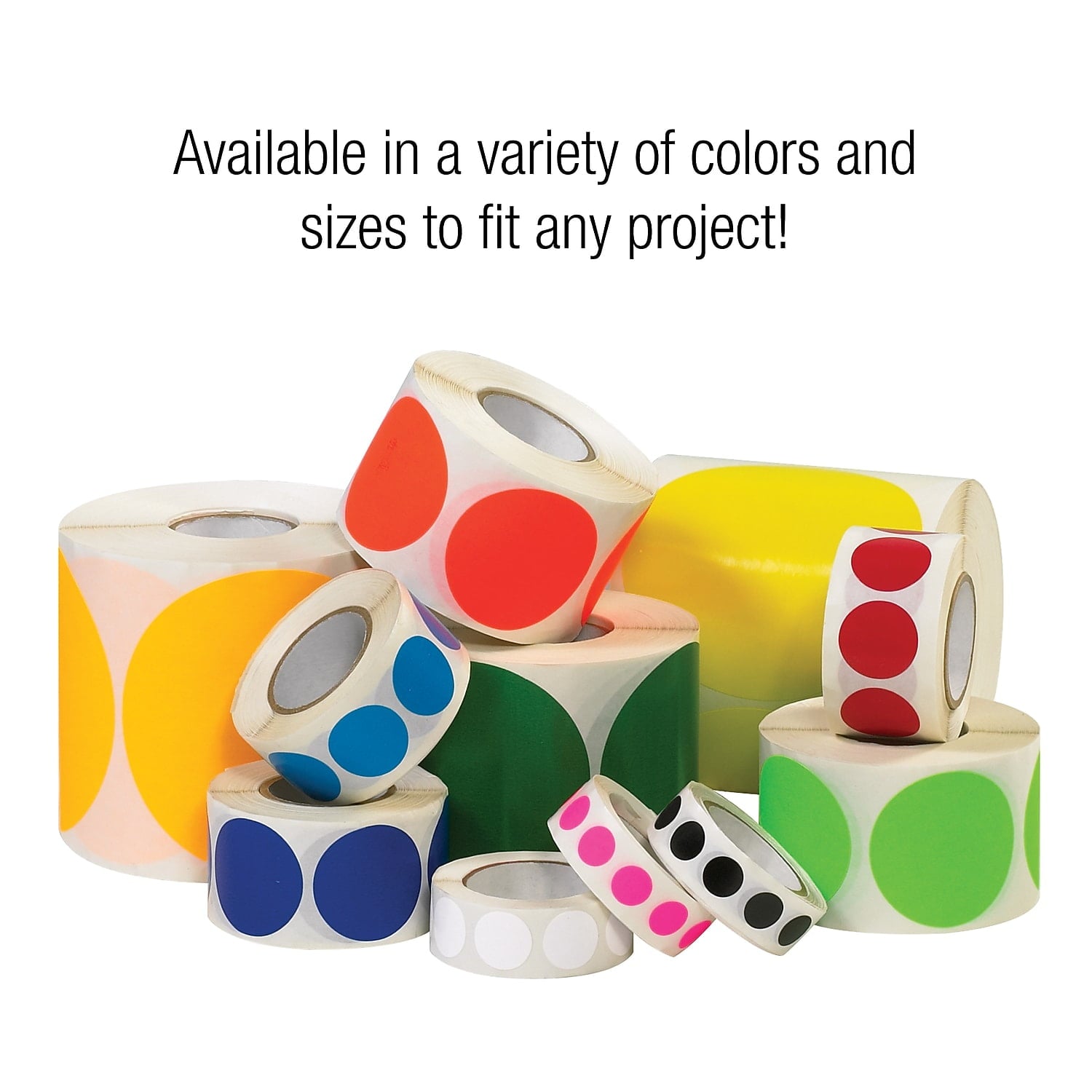 Tape Logic Inventory Circle Labels 4" Fluorescent Yellow 500/Roll DL615L