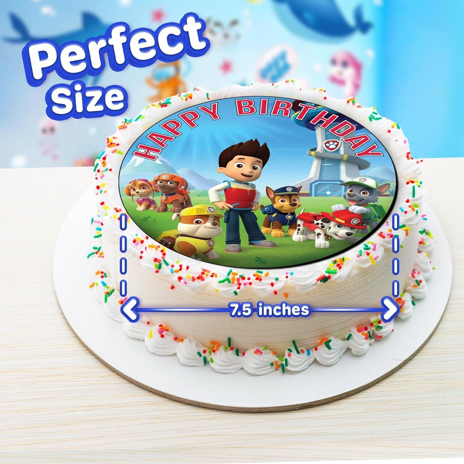 7.5 Inch Edible Cake Toppers – Themed Birthday Party Collection of Edible Cake Decorations
