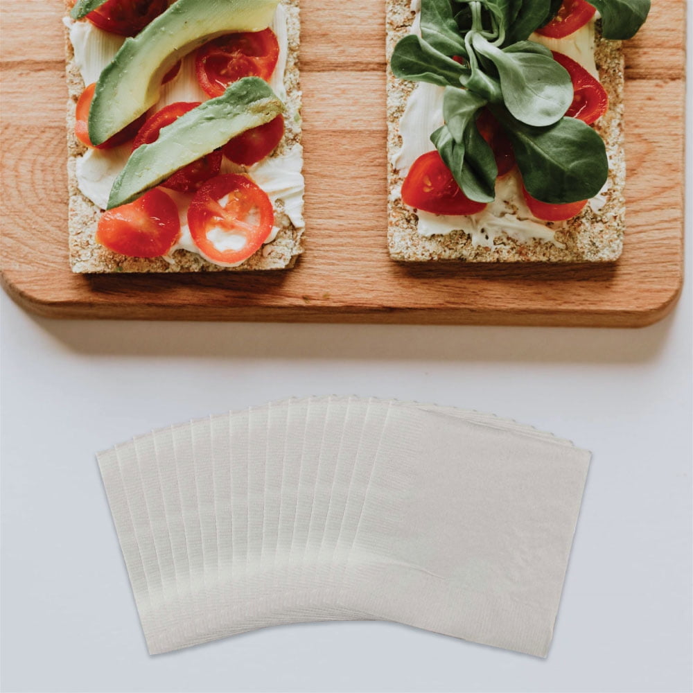 JAM Paper Medium Lunch Napkins, 6 1/2 x 6 1/2, Silver, 200/Pack