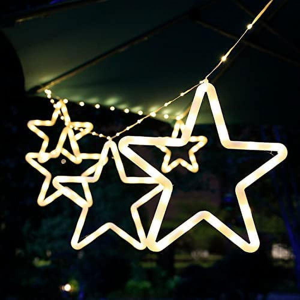 5 Star 11.8" String Light, 150 LED Lights with Remote 8 Lighting Mode, Warm White