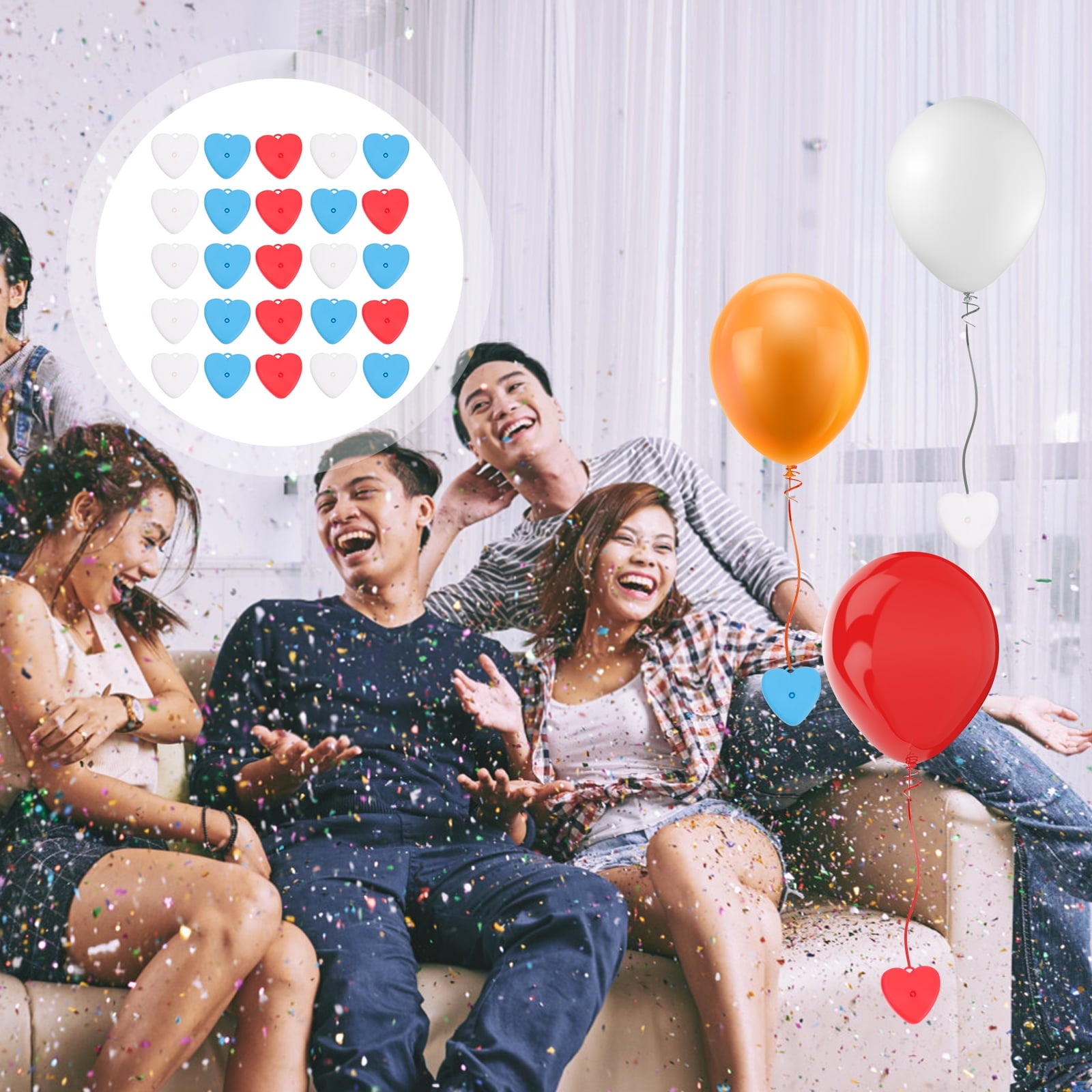 Raindrops 50 pcs Balloons Weights Colorful Heart Balloons Weights for Wedding Party