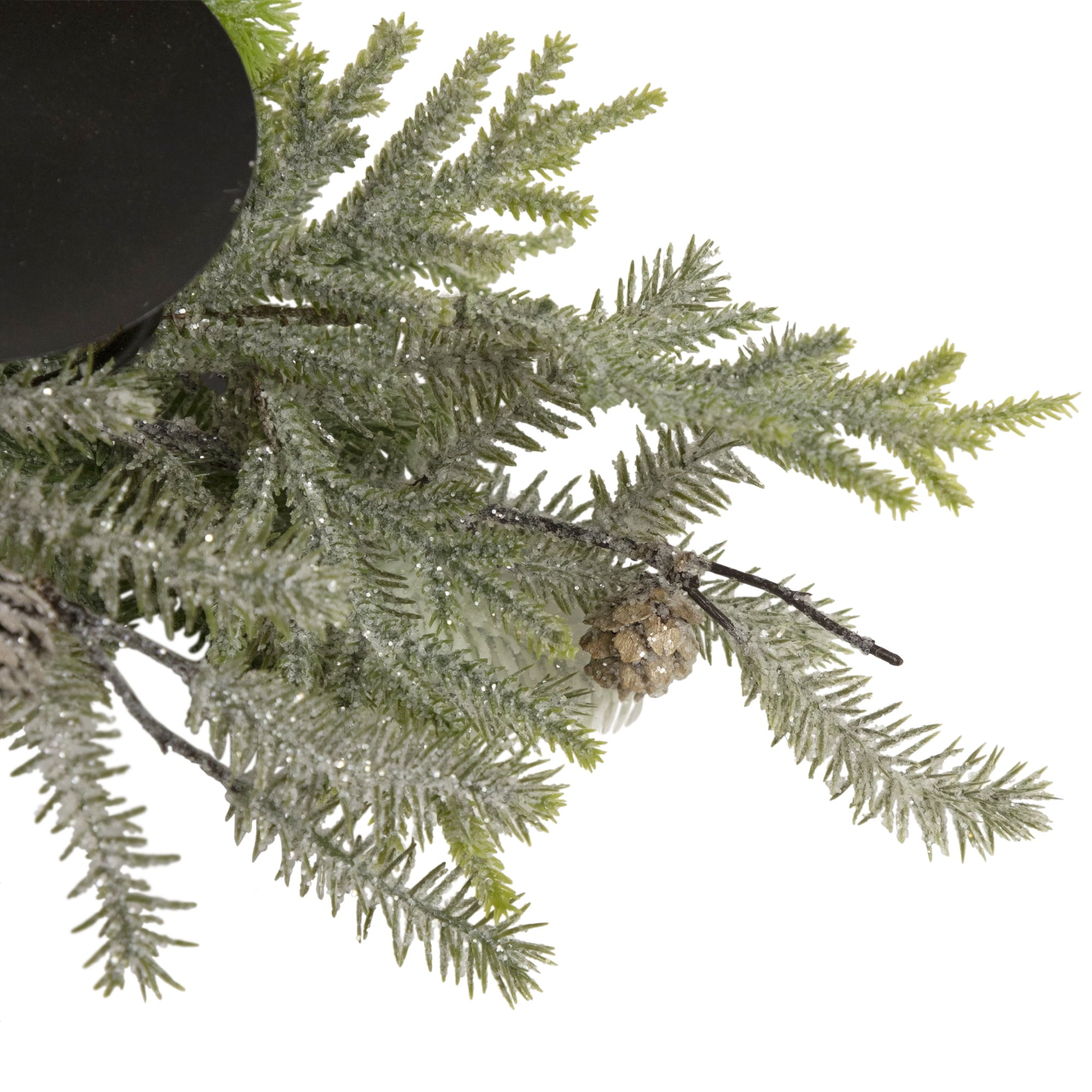 Northlight Triple Candle Holder with Frosted Foliage and Pine Cones Christmas Decoration - 26"