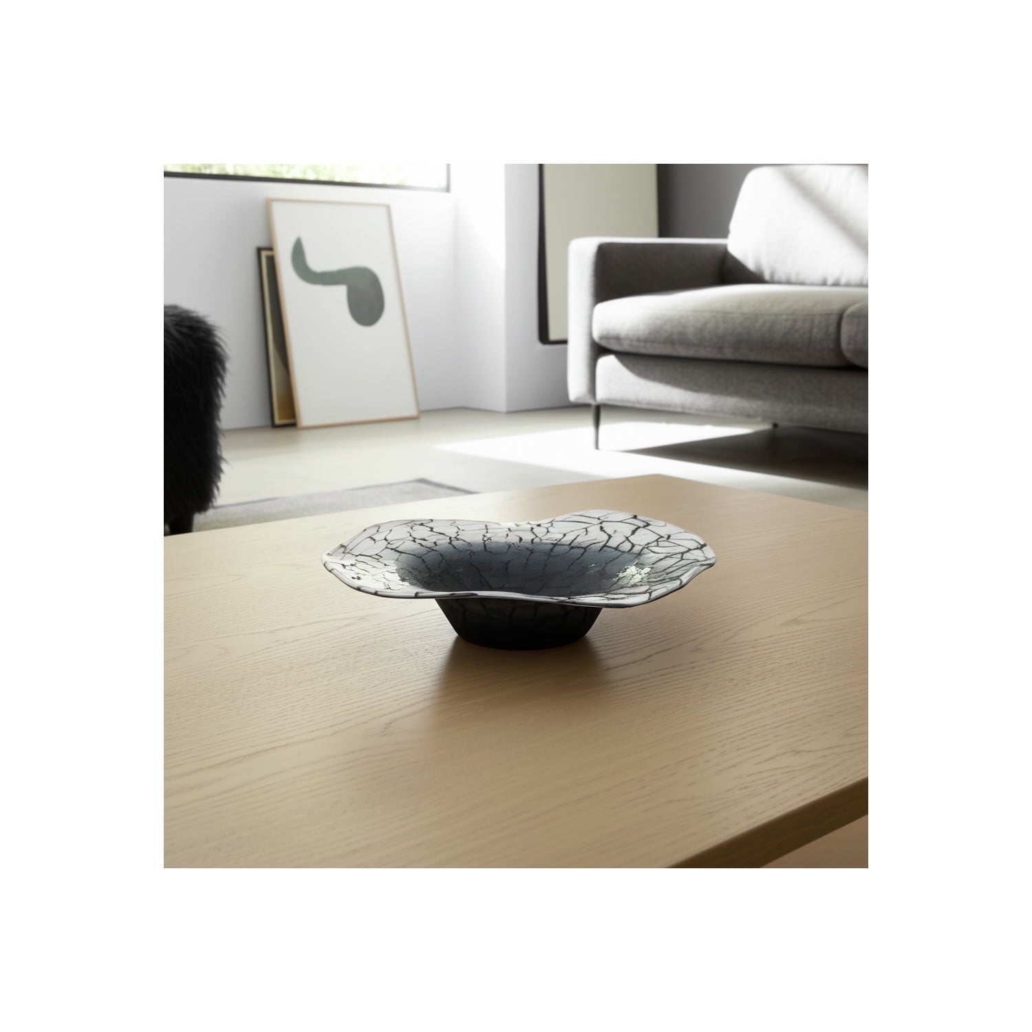 Modern Abstract Glass Decorative Bowl for Coffee Table Decor - Luxury Candy and Key Bowl for Home Decor Accents - Versatile Table, Kitchen Counter Bowl, or Centerpiece Table Decorations - 2", Black