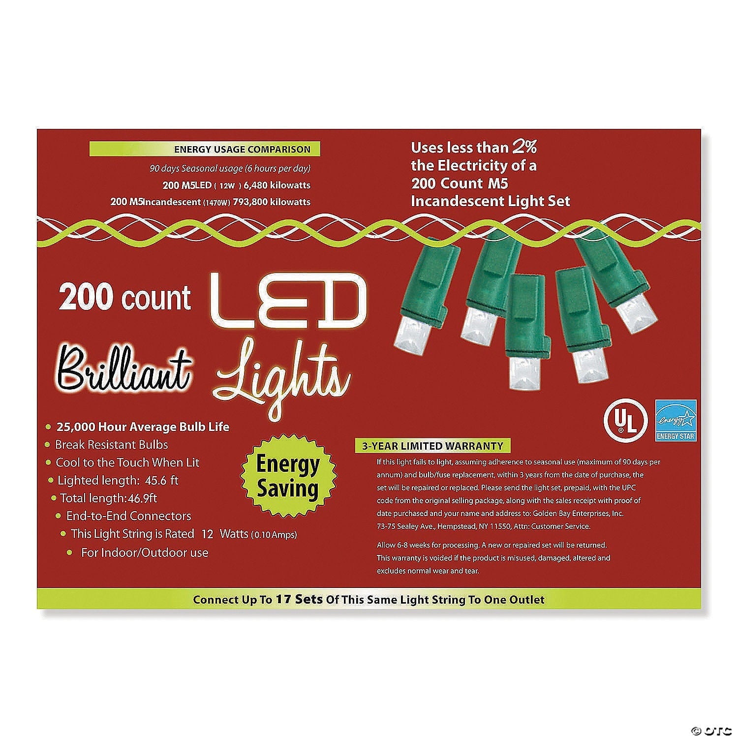 Morris Costumes MA953 Holiday Lights 200l M5 Mu