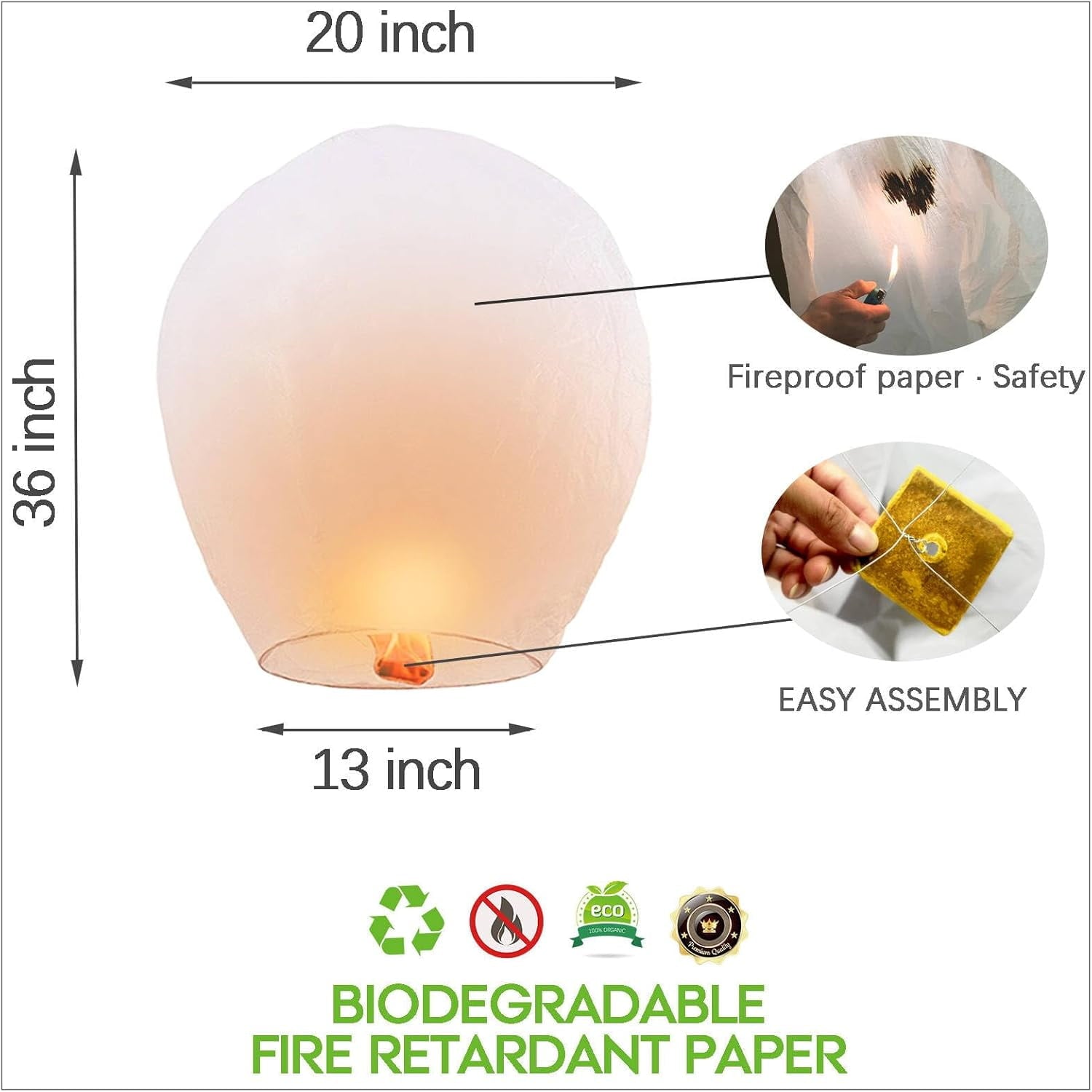 Birthday Party, New Years, Festival Chinese Paper Lanterns Paper Wishing Lanterns for Weddings 20 Pack (Colorful)