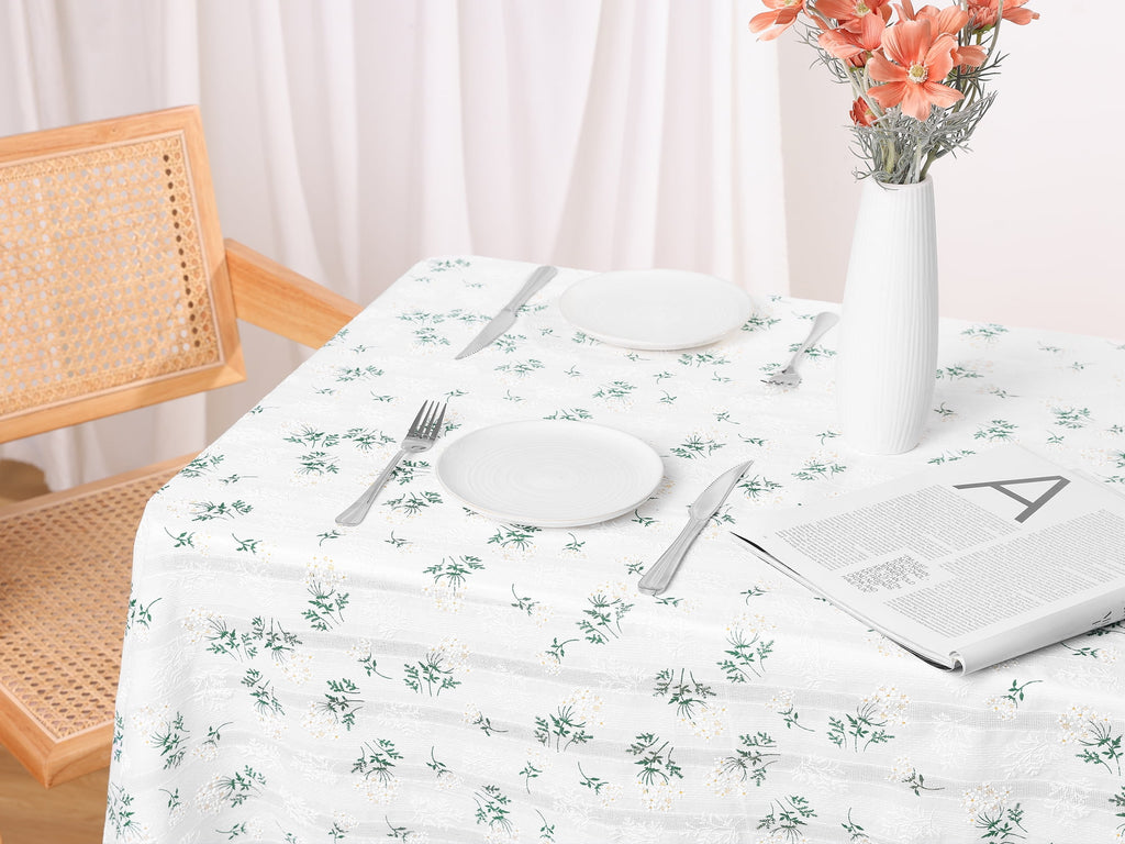 Unique Bargains Rectangle Cotton Linen Fabric Table Cover Tablecloth Tassel 55"x71"