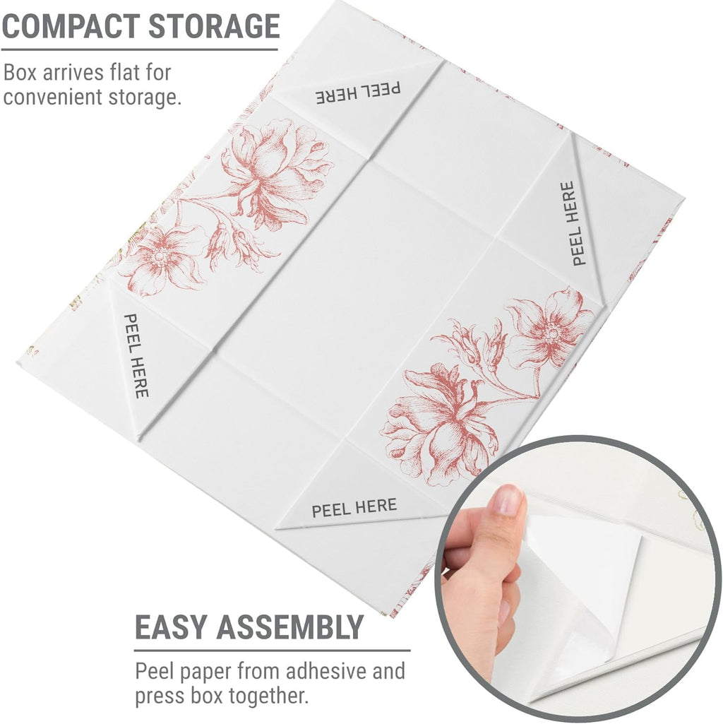 Luxury Keepsake Gift Box 3-Pack | Pink Floral Decorative Boxes with Magnetic Lids for Presents, Wedding Memory Box, and Bridal Gifts. 11.5" x 7.5" x 3.5"