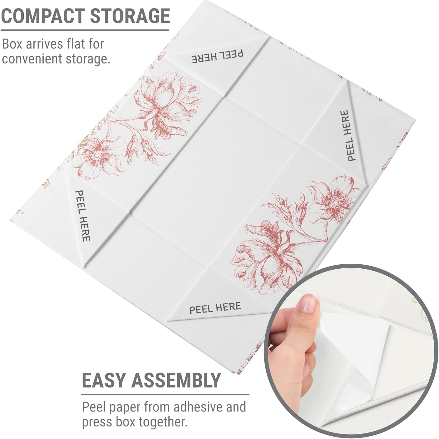 Luxury Keepsake Gift Box 3-Pack | Pink Floral Decorative Boxes with Magnetic Lids for Presents, Wedding Memory Box, and Bridal Gifts. 11.5" x 7.5" x 3.5"