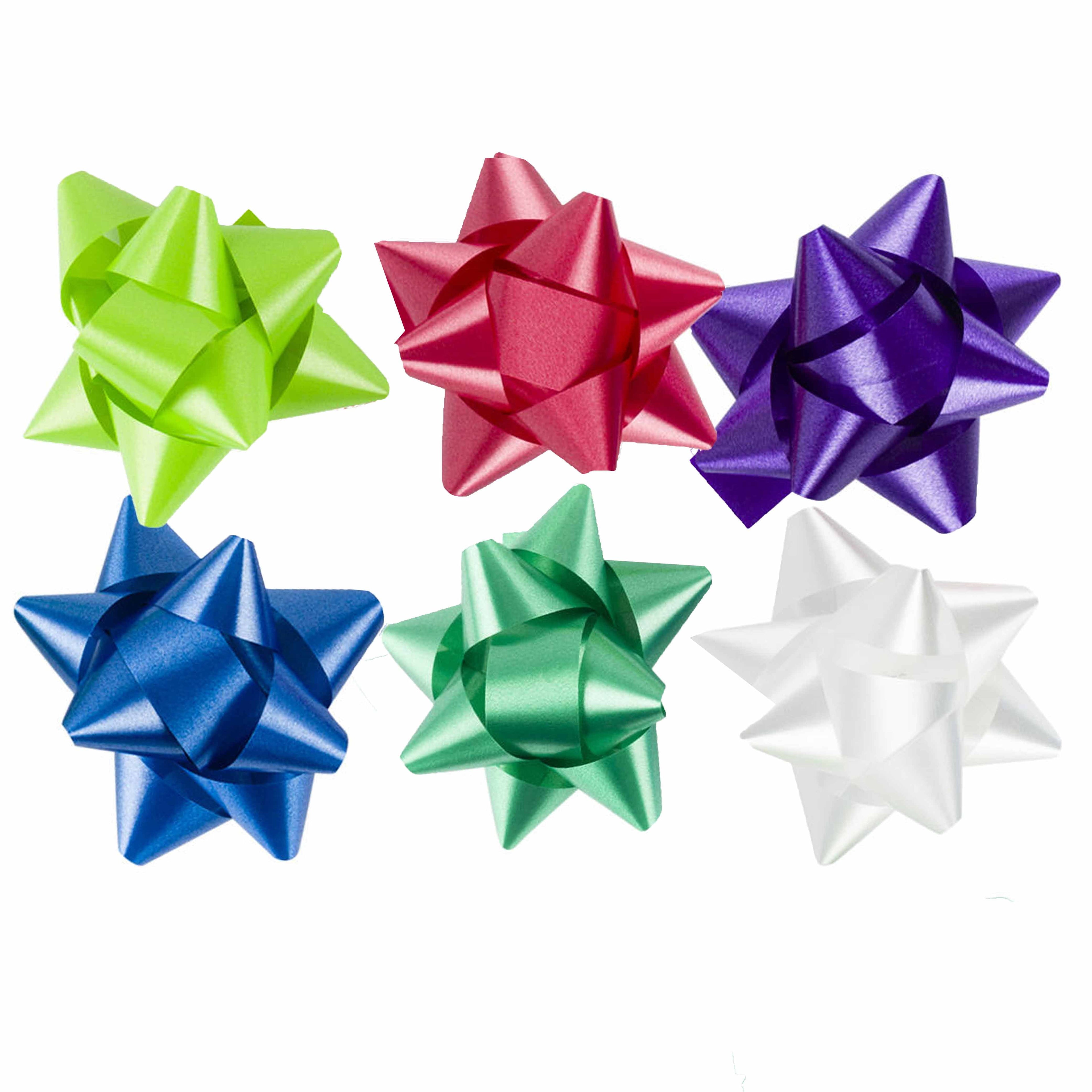 50 Pc Christmas Gift Bows Peel Stick Decor Box Present Ribbon Holiday Assorted