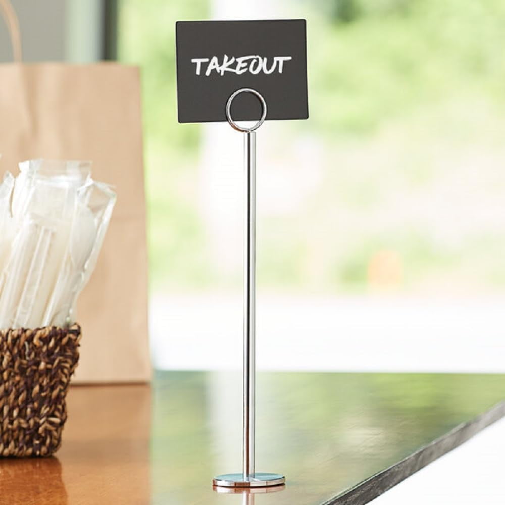 TrueCraftware- Set of 6 Chrome 14-1/2” Table Card Holder- Table Number Holders Place Card Holder Wire Picture Holder Small Size Table Card Holders for Photos Food Signs Weddings Restaurants Birthdays