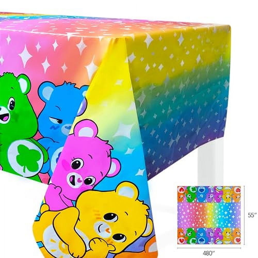 Care Bears Birthday Decorations 58pc Table Decorations Original Care Bears Party Supplies: Paper Plates, Cups Napkins, Table Cloth Cake Topper Rainbow Party Favor Gender Reveal Decor 3+
