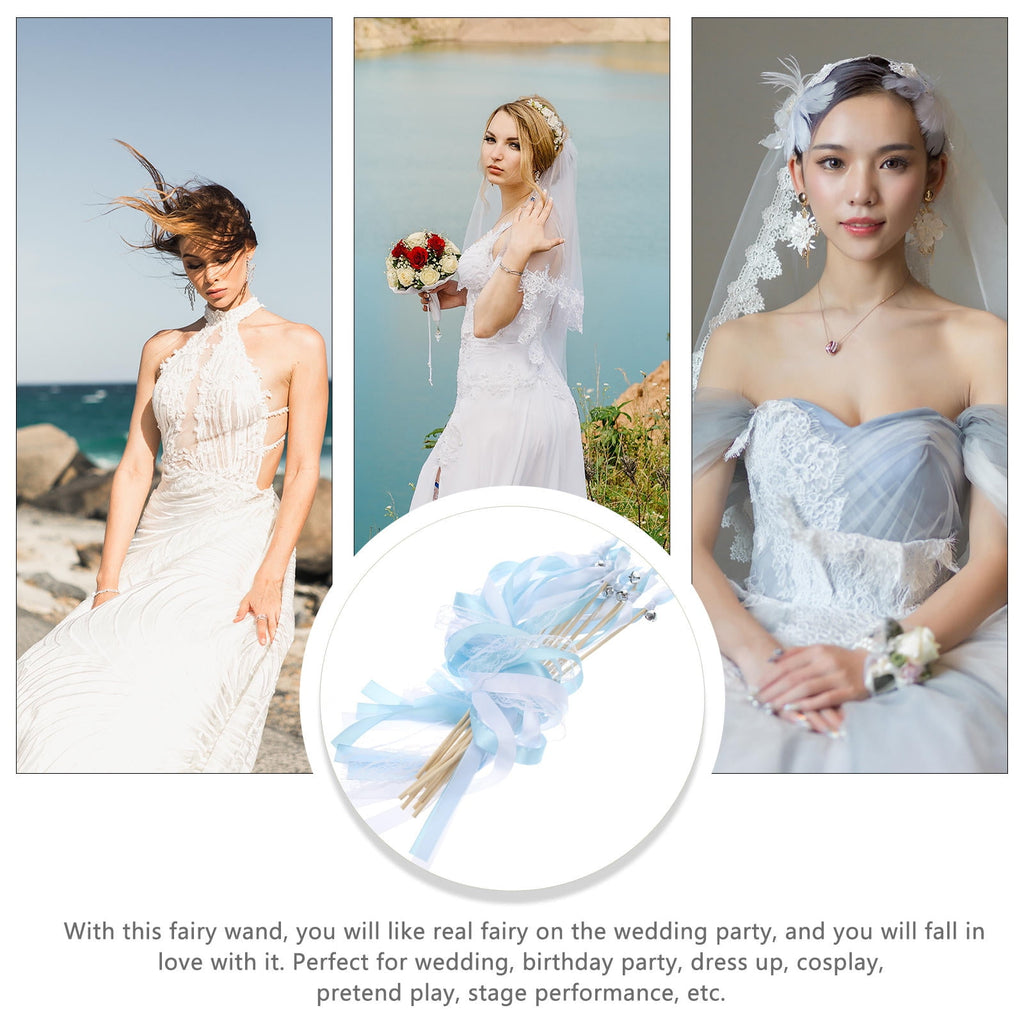 40 pcs Wedding Fairy Wand Lace Streamer Wand Lace Ribbon Sticks Party Streamers Wedding Decor