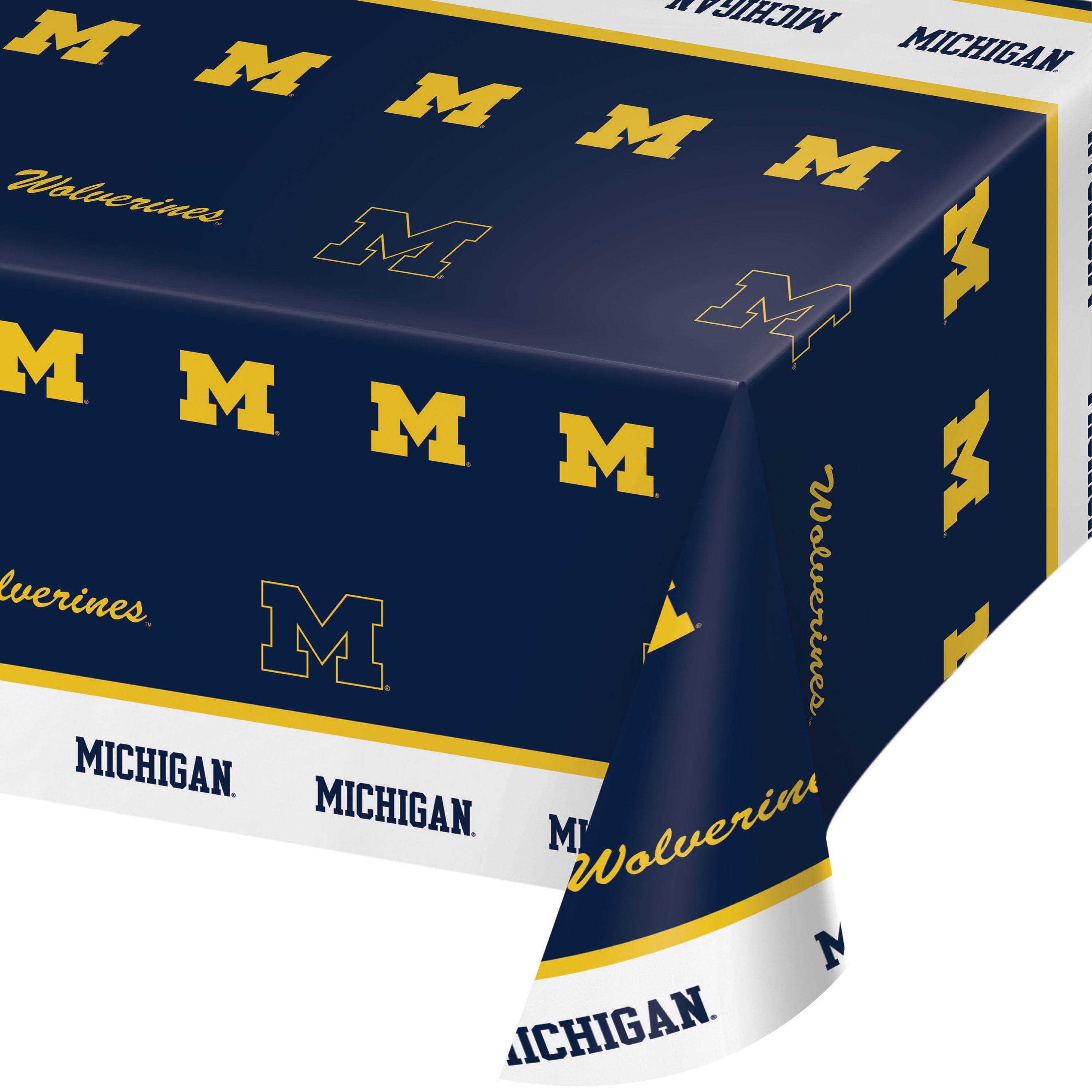 University of Michigan Plastic Tablecloths, 3 Count
