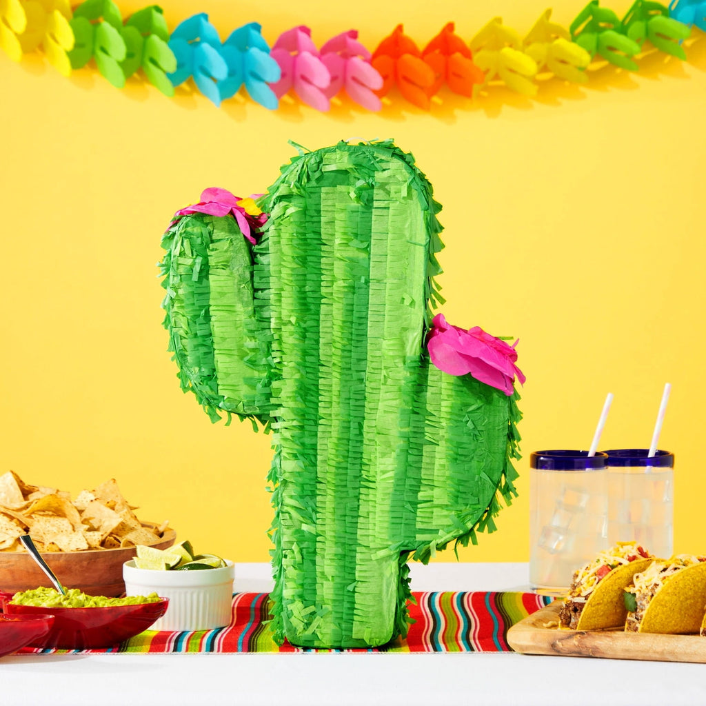 Cactus Pinata for Kids Birthday, Baby Shower, Cinco de Mayo, Mexican Fiesta Party Decorations (Small, 16.5 x 11.5 x 3 In), For Ages 3+