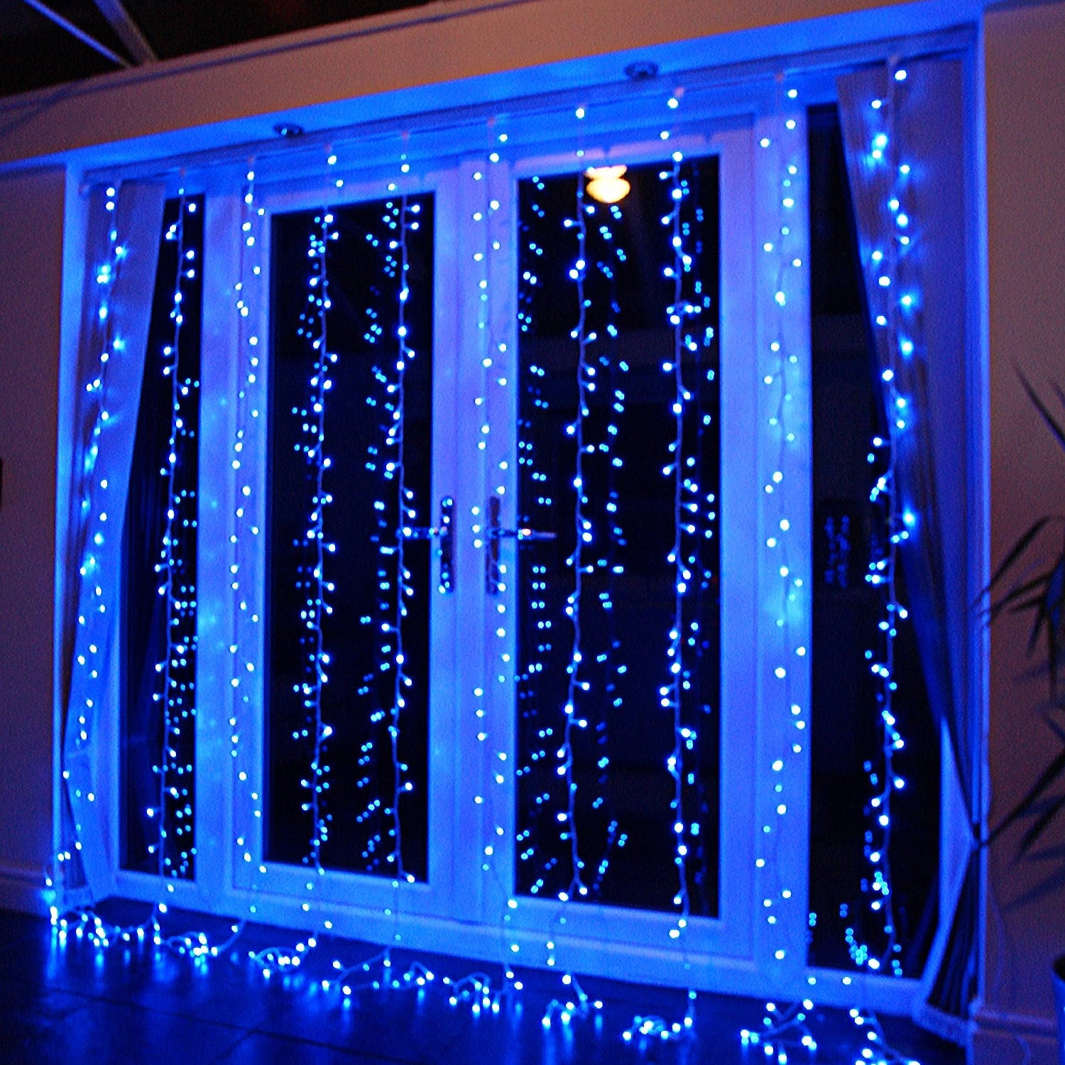 9.8 x 9.8ft Window Curtain String Light, Waterproof LED Fairy Lights, 320 LEDs, Blue