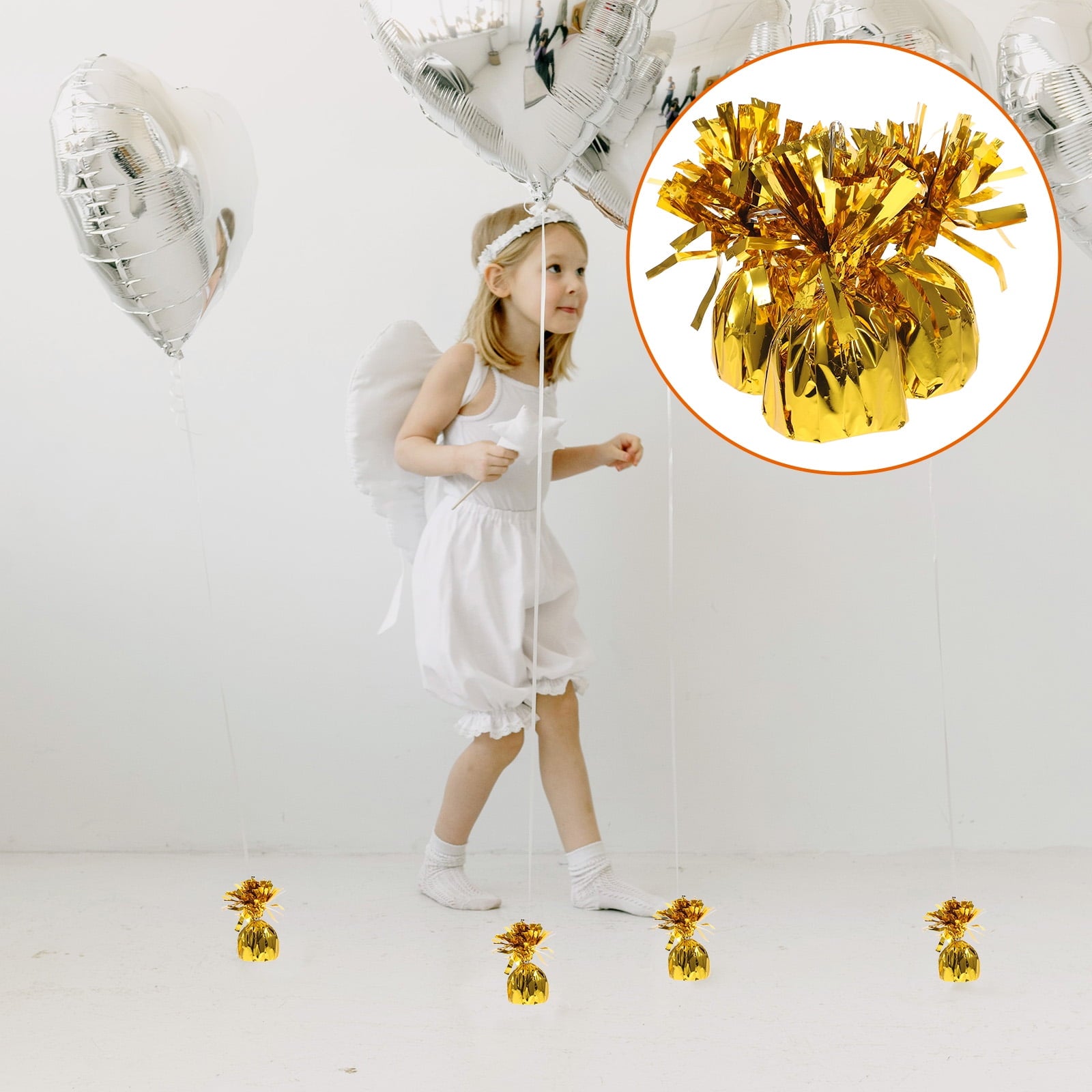 8 Pcs Balloon Gravity Pendant Christmas Sto Balloons Hot Air Decorations Weighted Base Helium Weights Hang Aluminum Foil Cement