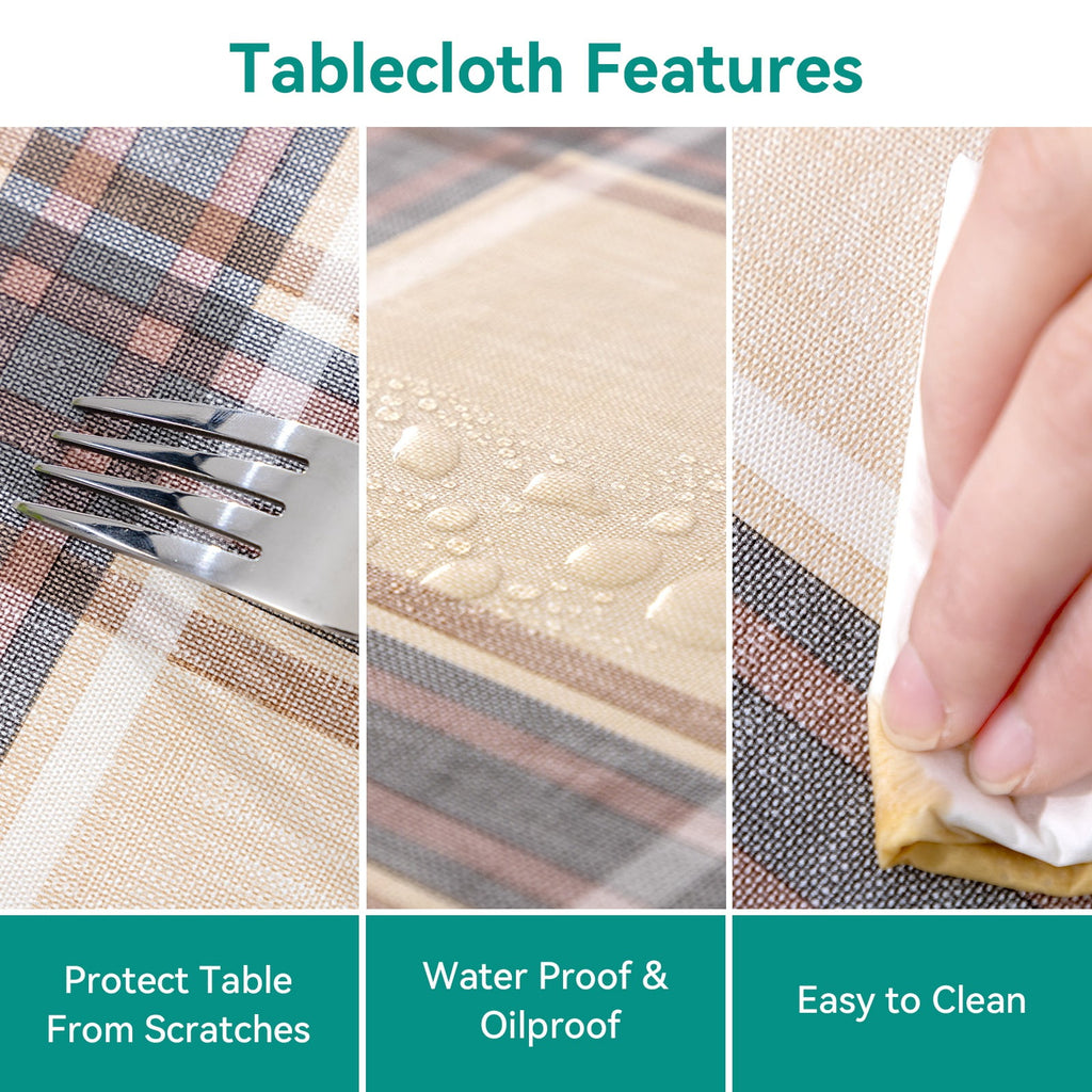 Ray Star Vinyl Party Tablecloths 60x84in 10pcs Spring Tablecloth Plastic Picnic Outdoor and Camping Waterproof Oilcloth Table Cover for Rectangle Tables