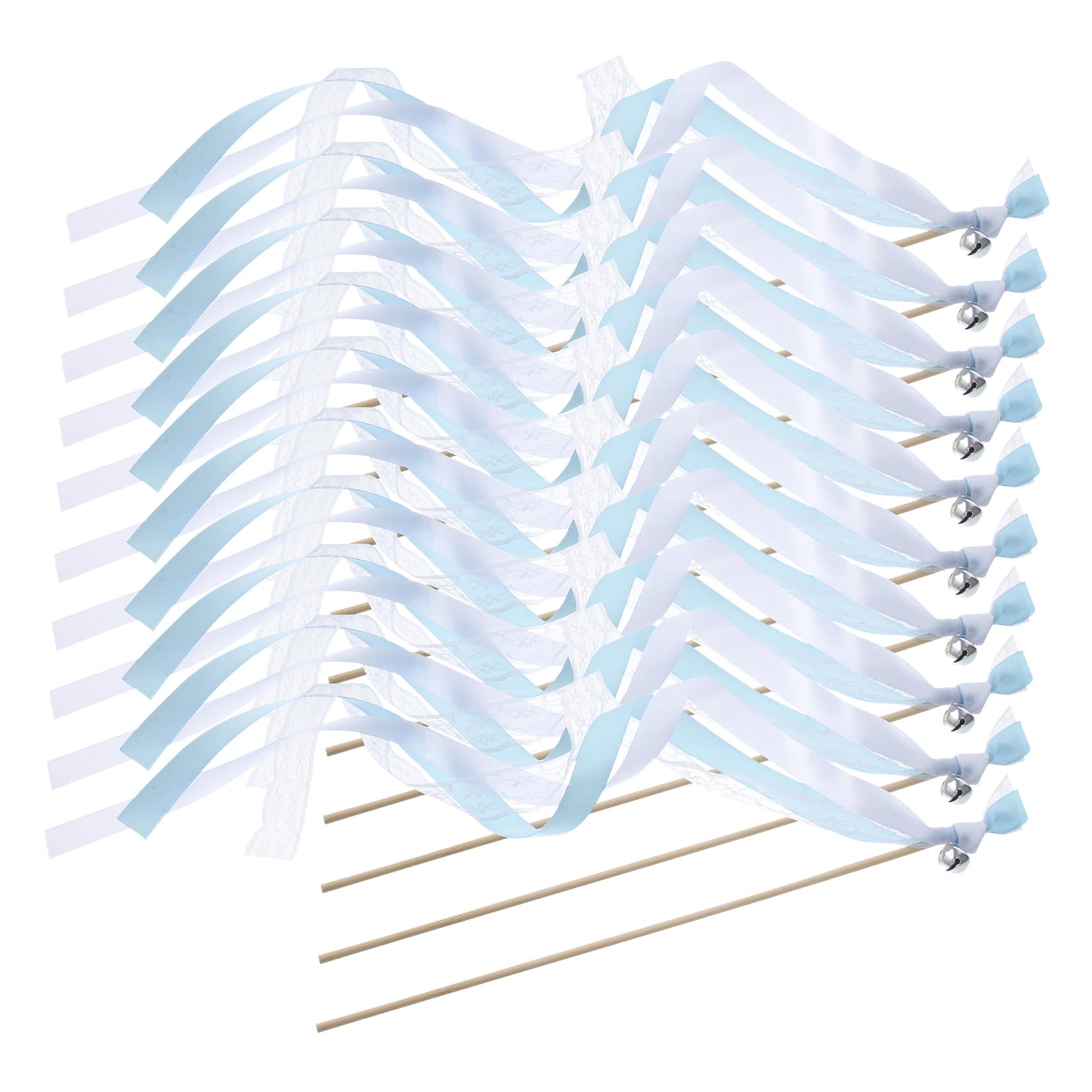 Worgeous 30 pcs  Wedding Streamers Wedding Lace Ribbon Sticks Ribbon Fairy Sticks Party Ribbon Streamers