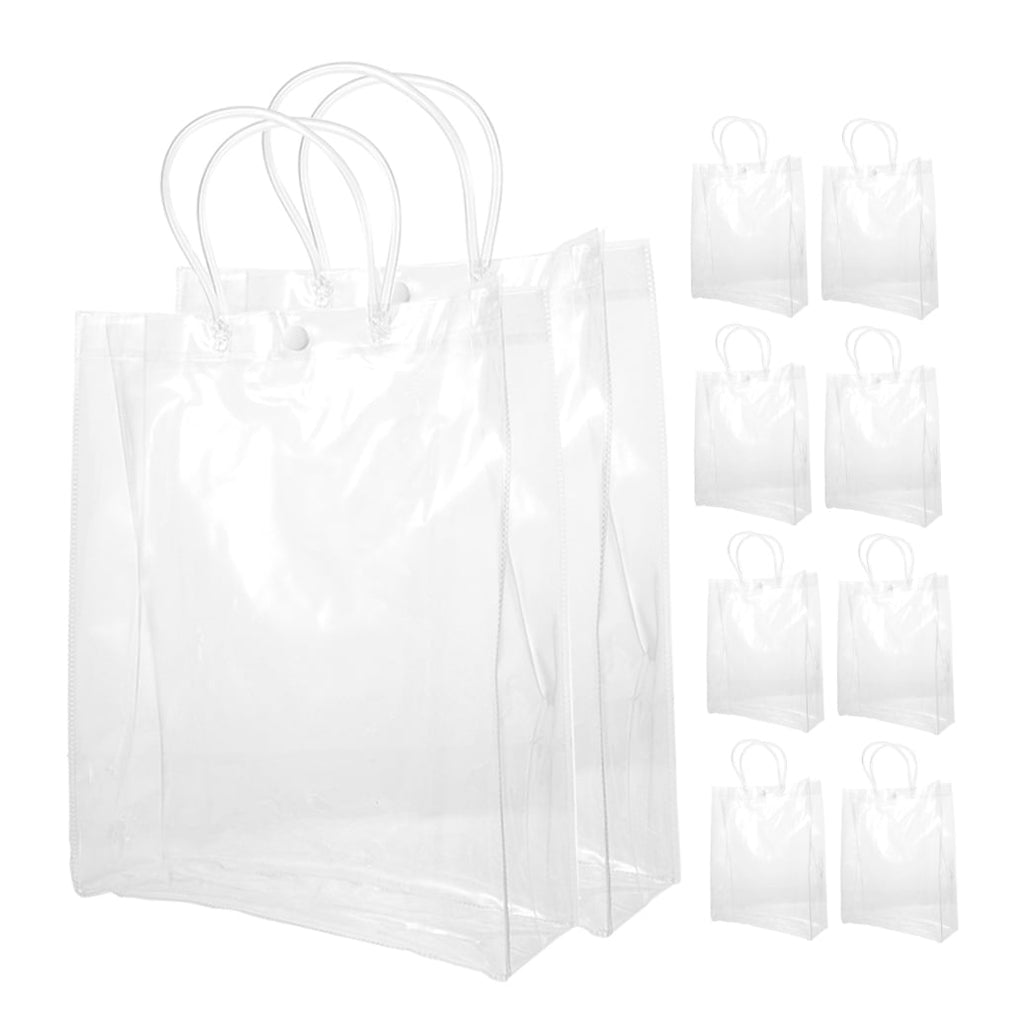 Hytrove 10Pcs Clear Wrapping Bags for Presents Reusable Tote Bag for Christmas 34.0X24.0X12.0in