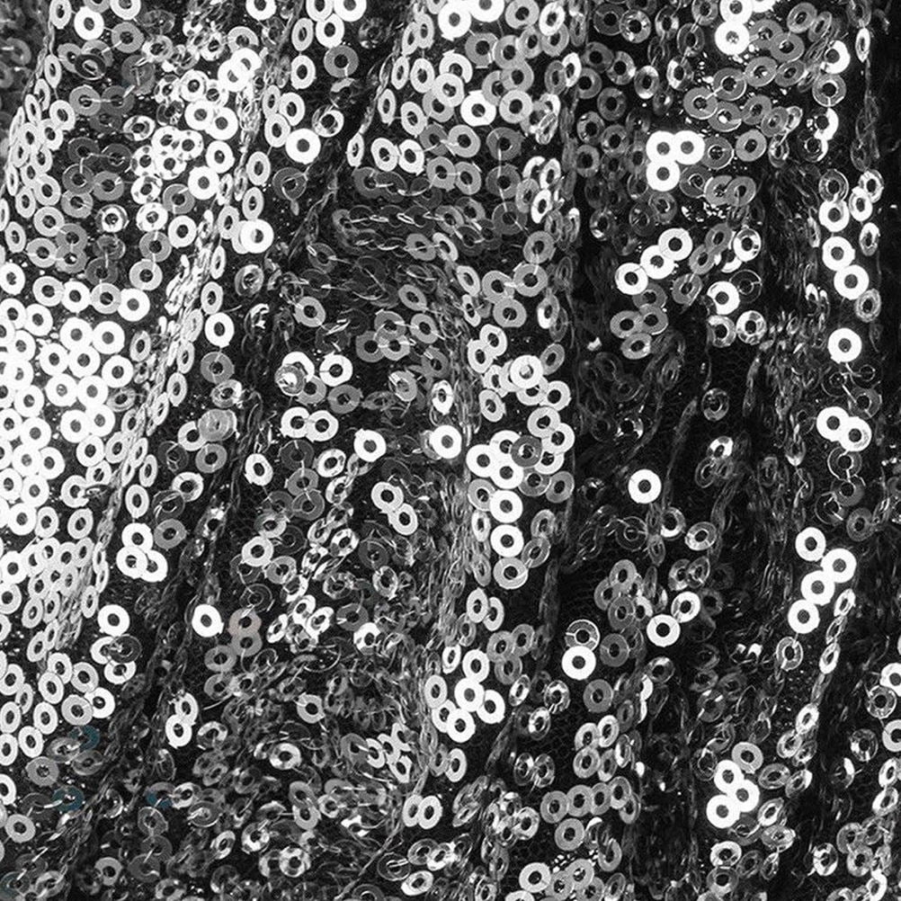 HEALEEP 1Set Sequin Backdrop for Banquets Silver 47.2x70.9in