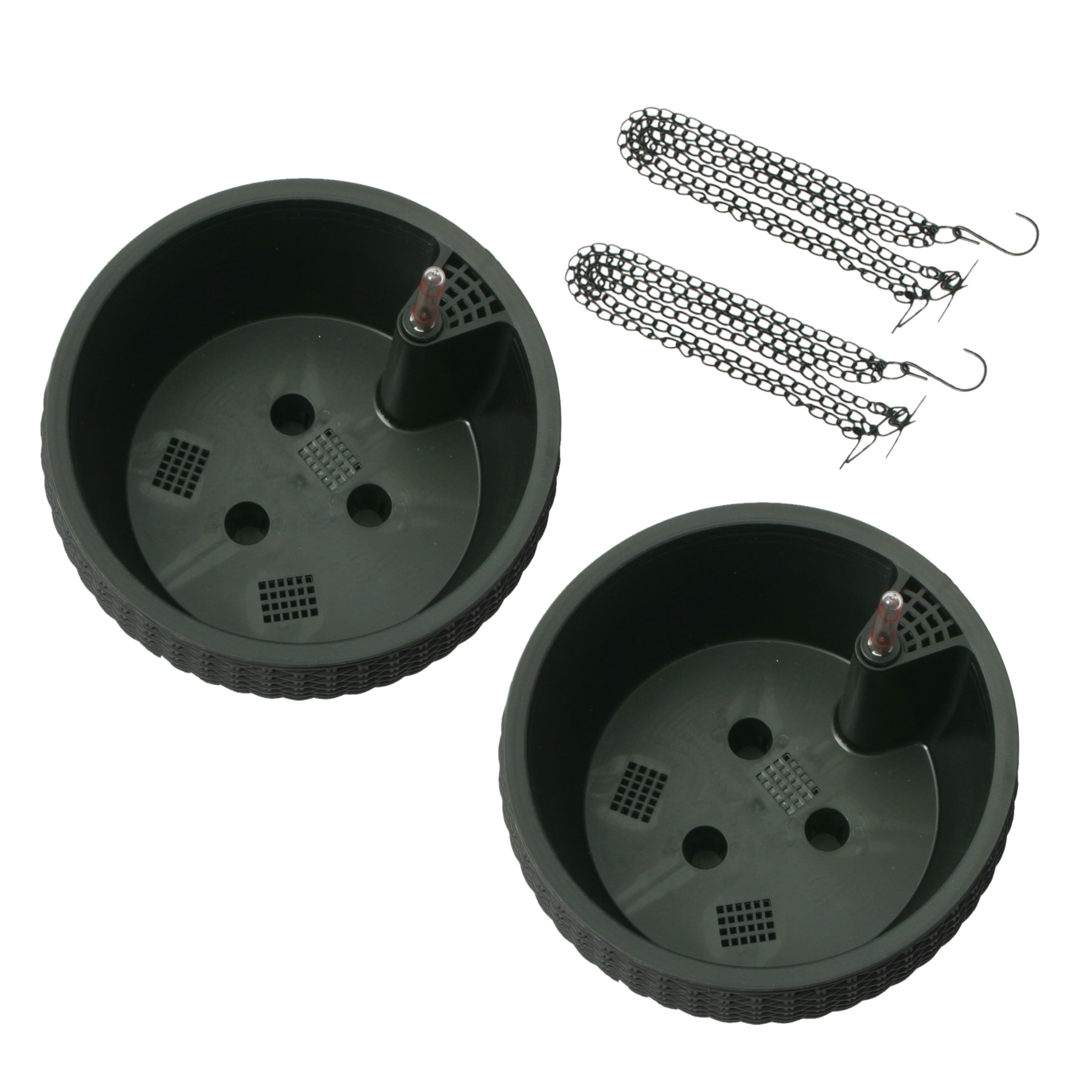 Modena 10" Wicker Hanging Basket, Black, 2 Pack