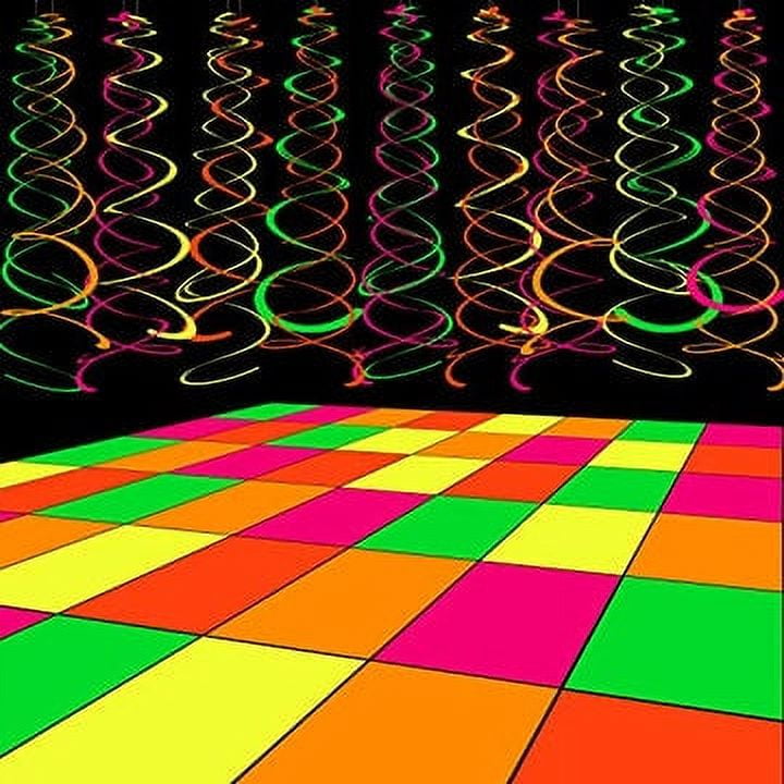 WATINC 35pcs Neon Party Decoration Supplies UV Reactive Glow Party Favors