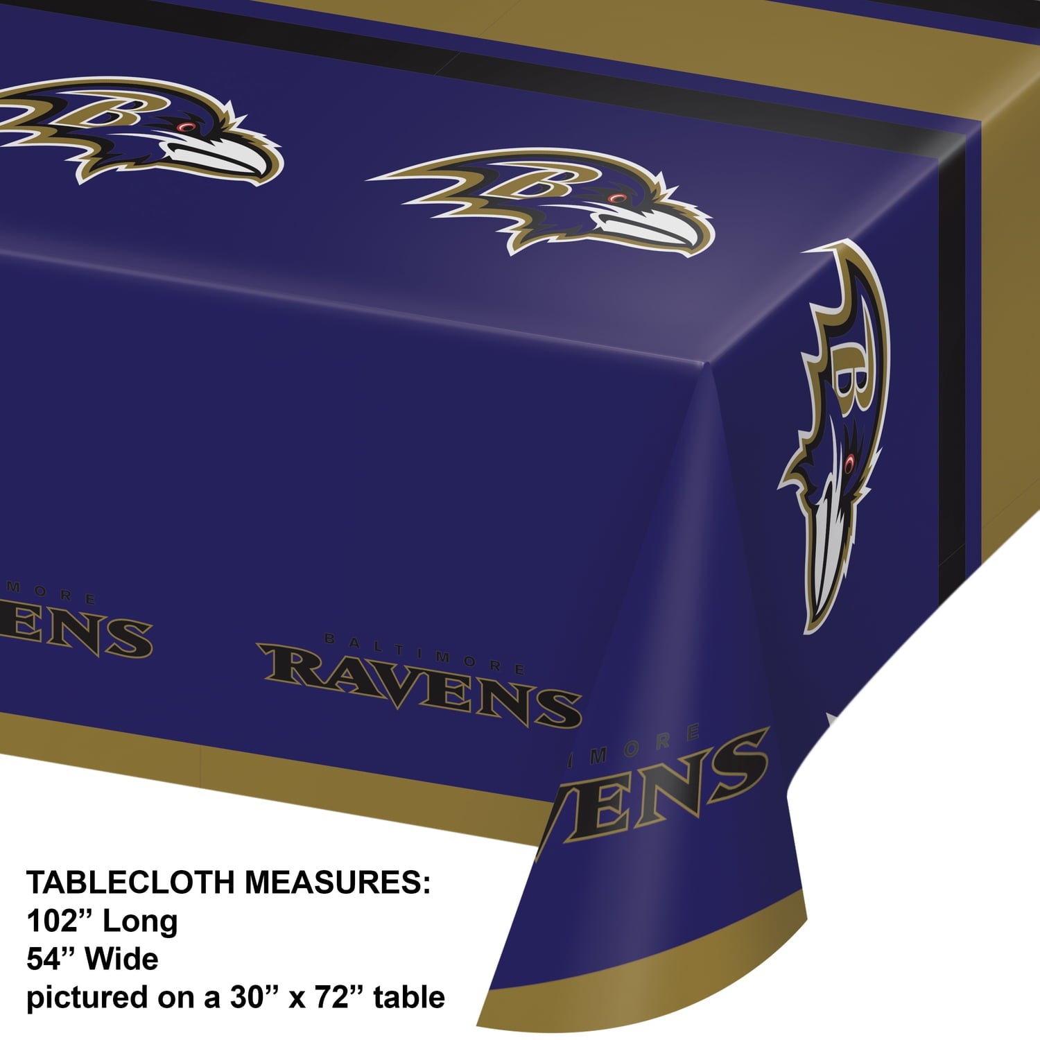 Baltimore Ravens Plastic Tablecloths, 3 Count