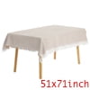 Unique Bargains Rectangle Cotton Linen Table Cover with Tassels for Dining Table White 51"x71"