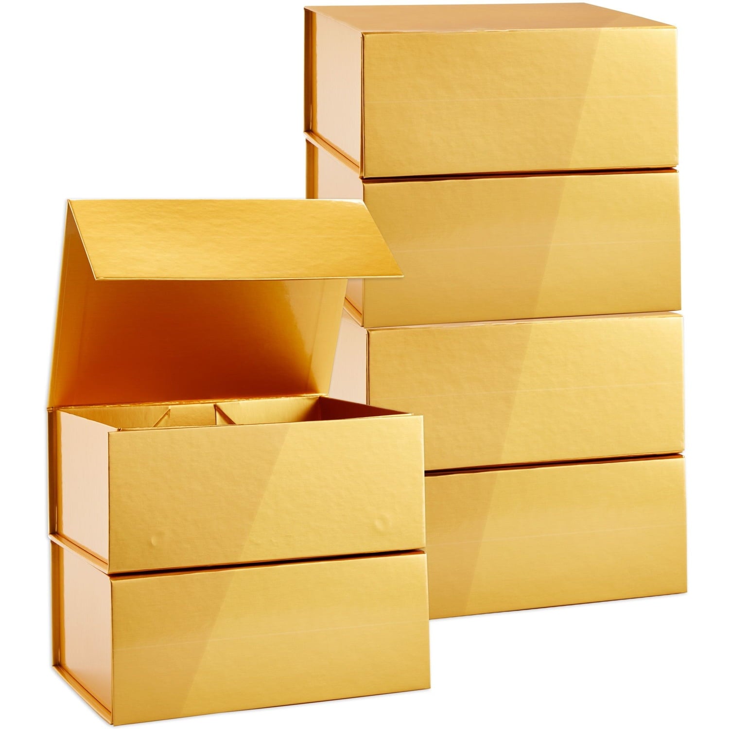 6 Pack Magnetic Gift Boxes with Lids, 9.5 x 7 x 4 Inches for Birthday, Wedding, Groomsman and Bridesmaid Proposal Box (Pink)