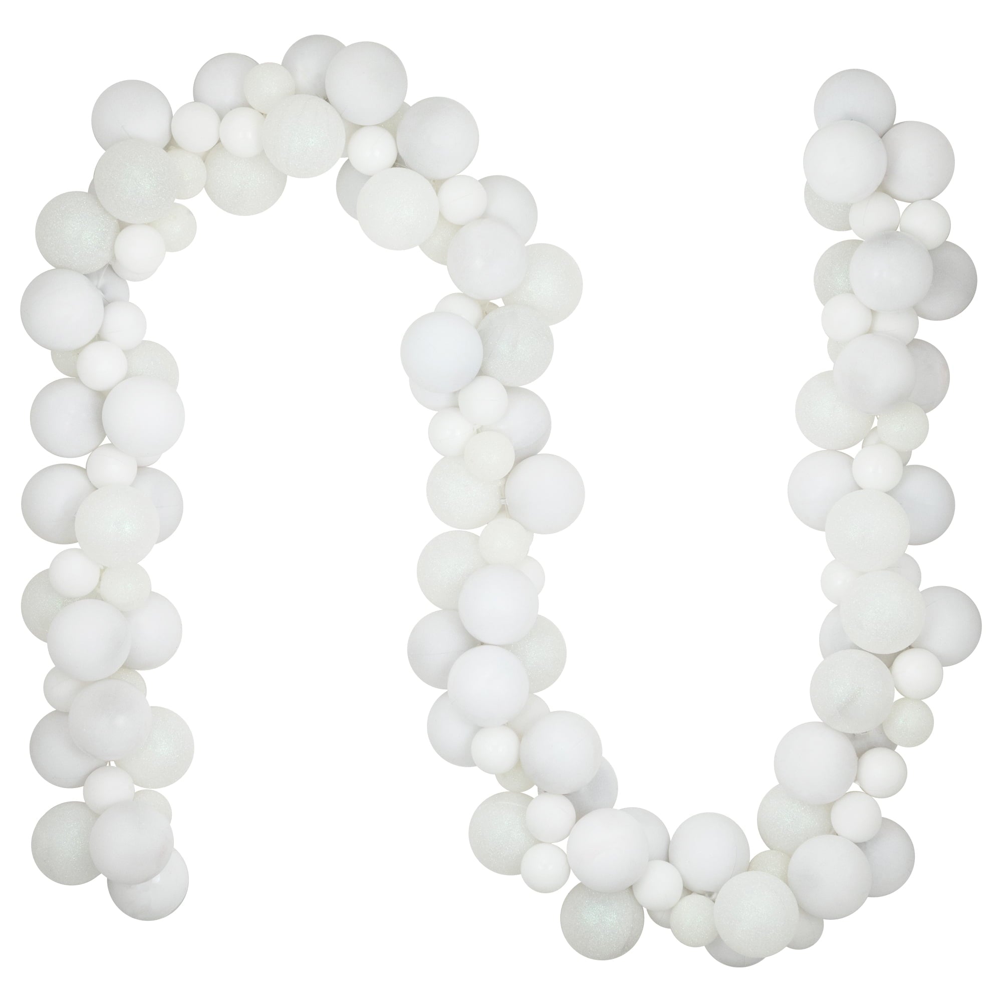 Northlight 3-Finish Shatterproof Ball Christmas Garland - 6' x 3.5" - Purple - Unlit