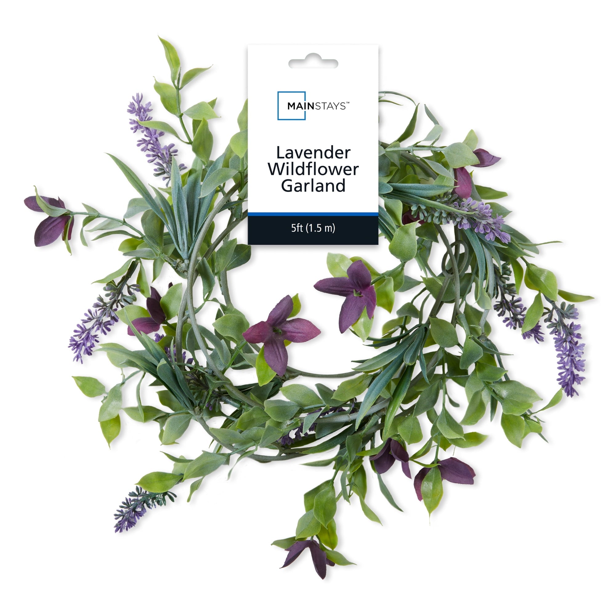 Mainstays 5' Artificial Lavender Wildflower Garland, 24pk