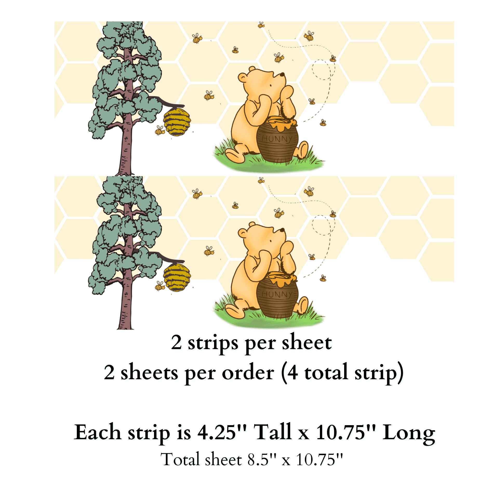 Pooh Bear Cake Pooh Bear Baby Shower Cake Topper Edible Image Cake Warp