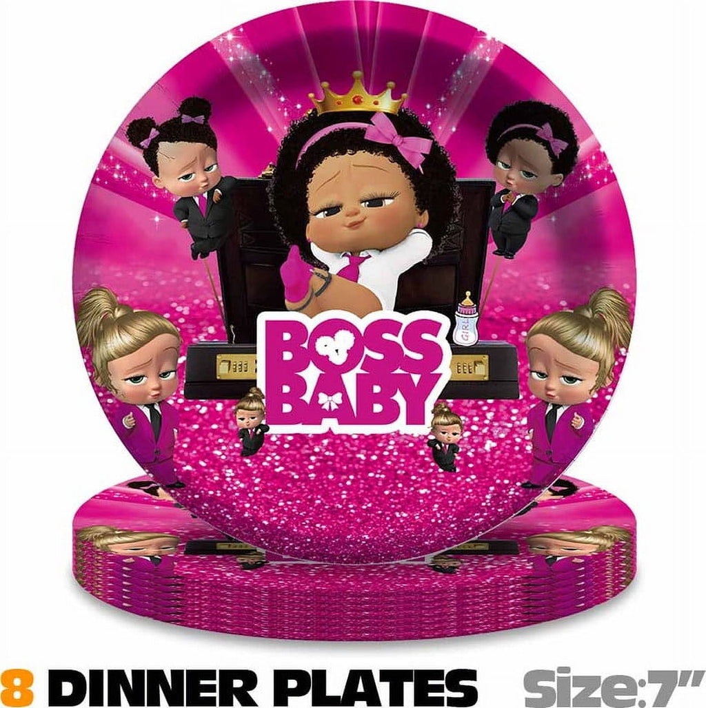 Boss Baby Africa Girl Party Supplies Plates Decorations Birthday Cake Topper Banner Decor Backdrop Balloons