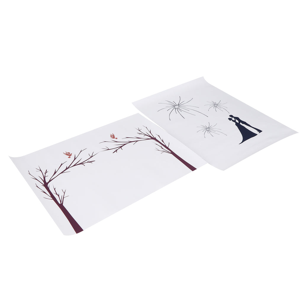Viccilley Guest Book - 2 Set DIY Pattern Guest Signature Sign‑In Book Guestbook Fingerprint Painting for Wedding Birthday Party