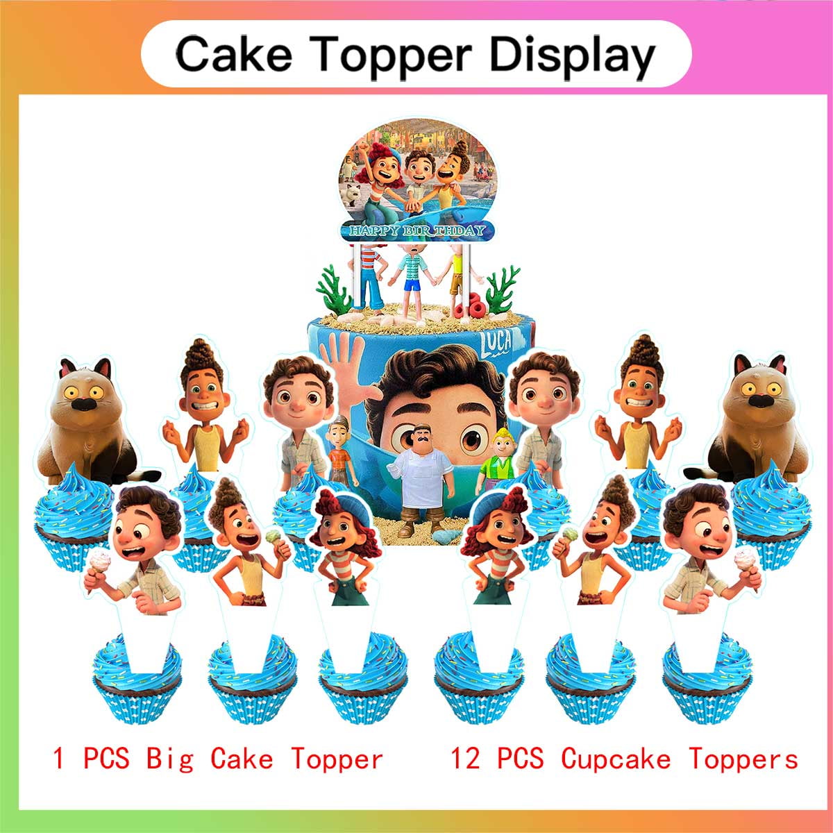 Luca Party Supplies Birthday Plates Balloons Decorations Cake Topper Tableware Banner Backdrop Decor