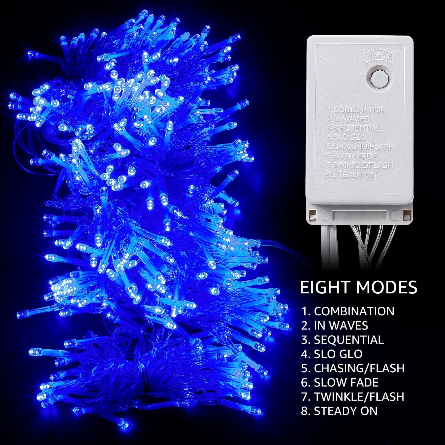9.8 x 9.8ft Window Curtain String Light, Waterproof LED Fairy Lights, 320 LEDs, Blue