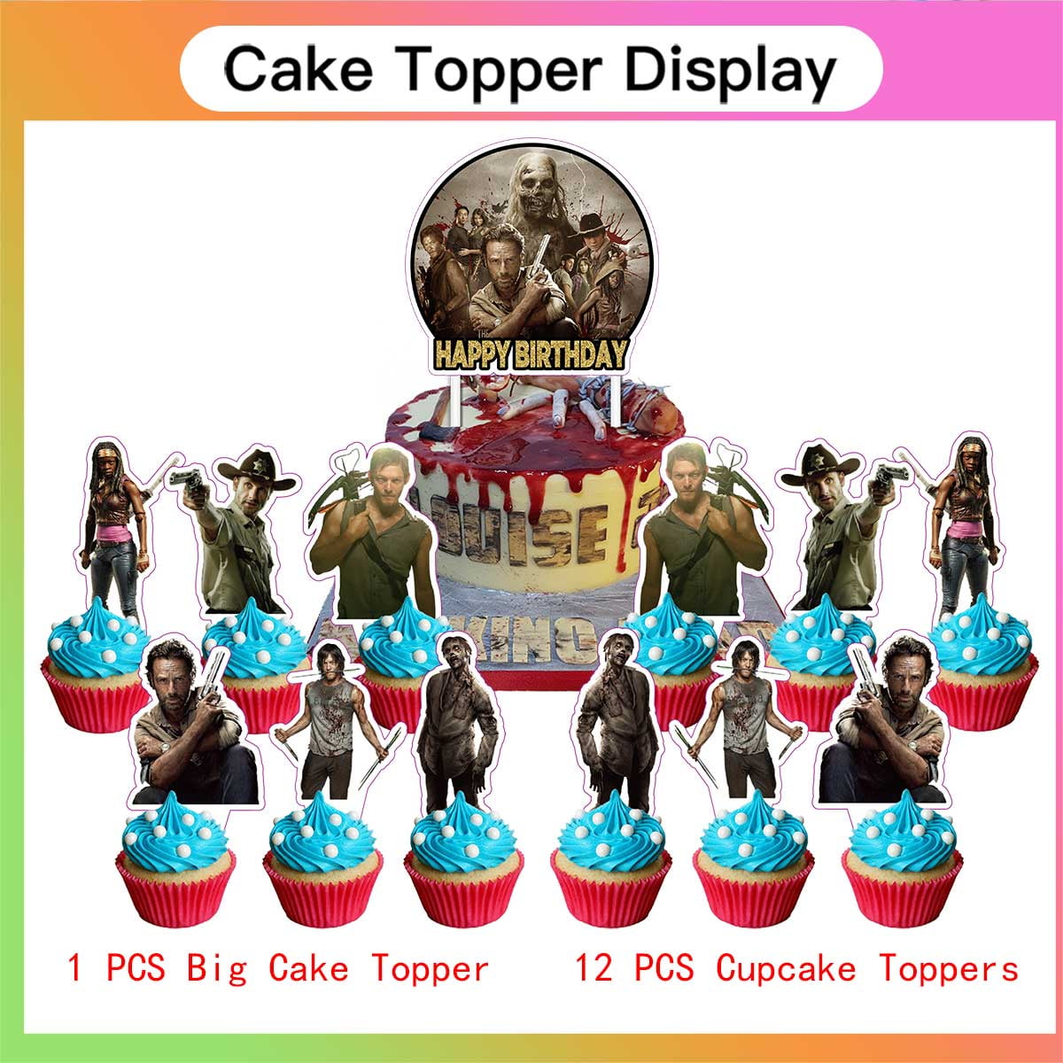 The Walking Dead Balloons Supplies Party Decor Plates Decorations Banner Cake Topper Tableware Banner Backdrop