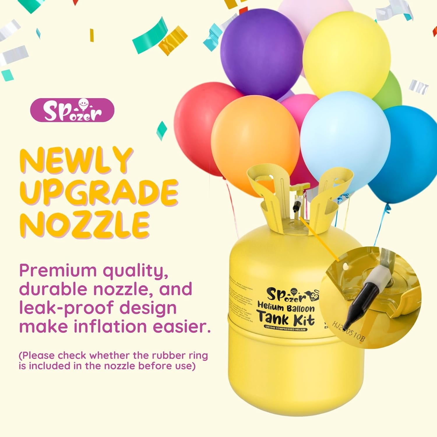 Spozer Helium 13L Tank for Birthdays Anniversaries Parties up to 50 Latex Balloons at Home  Pump Kit Blend