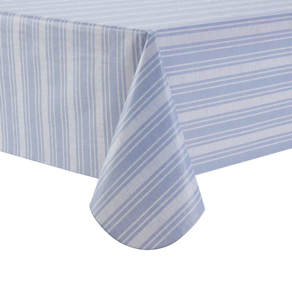 (5 pack) Mainstays Blue Striped PEVA Tablecloth 60" x 84" Rectangle