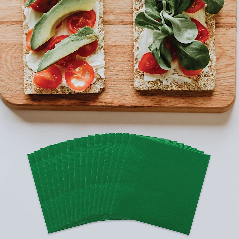 JAM Paper Bulk Small Beverage Napkins, 5 x 5, Green, 480/Box