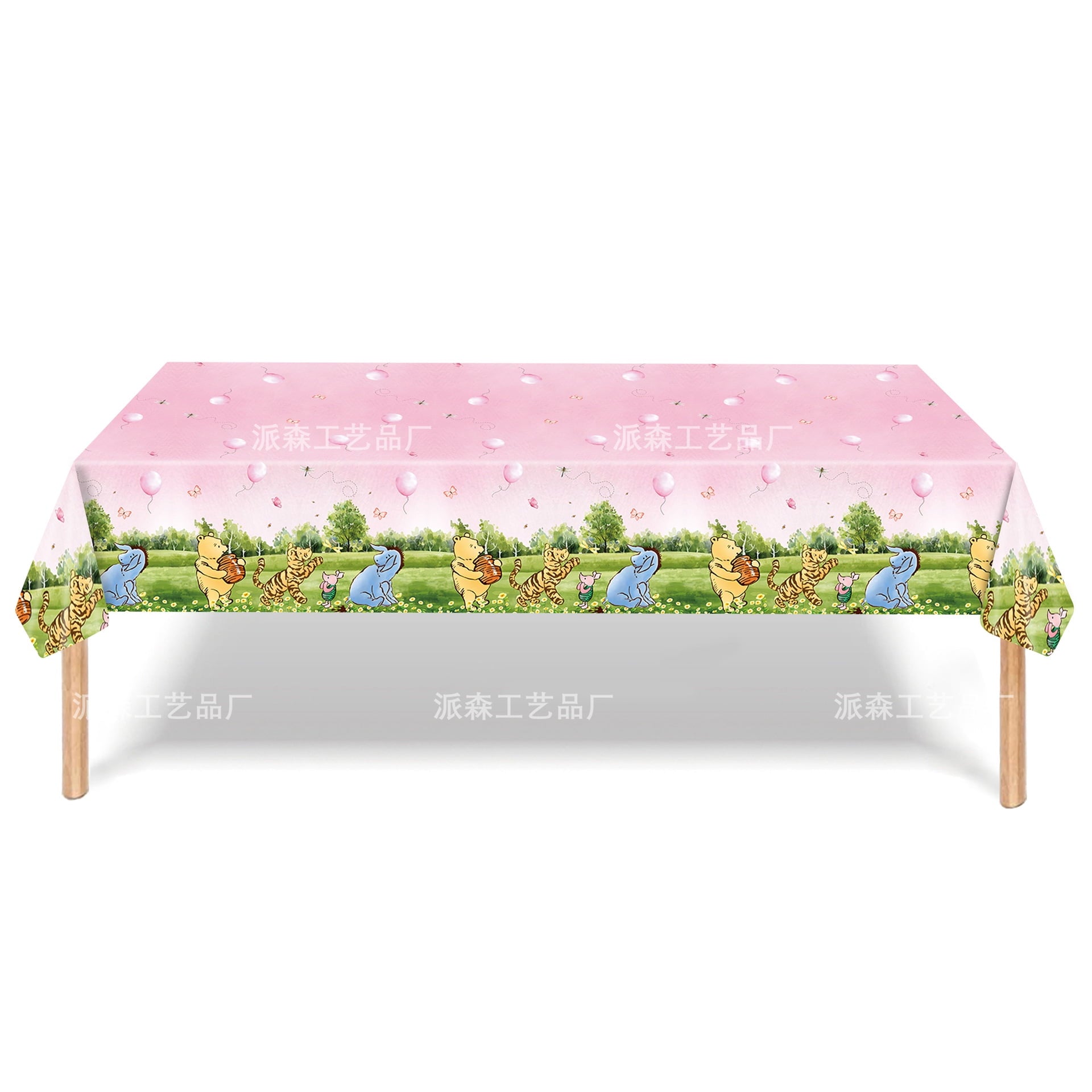 PINK Winnie-the-Pooh 81/91 PCS Party Supplies, Party Tableware, Disposable Paper Plates- Napkins-Forks Dinnerware Set