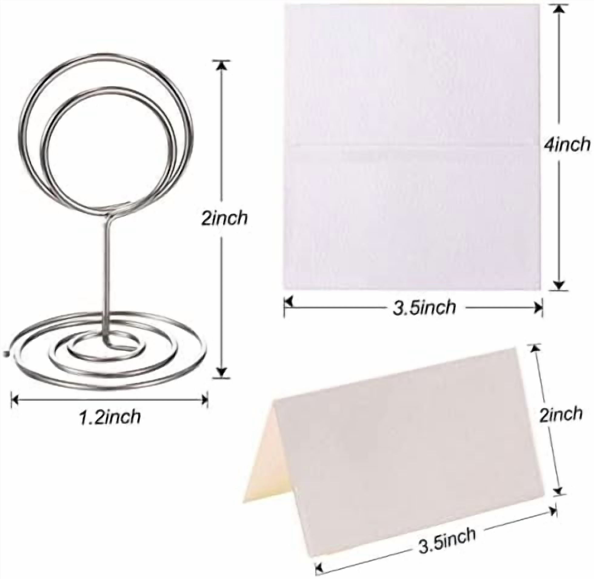 24 Pcs Premium Mini Place Card Holders and 24 Pcs Place Cards, Small Table Card Holder, Cute Table Number Holders, Photo Picture Holders for Centerpieces, Wedding, Party, Birthday