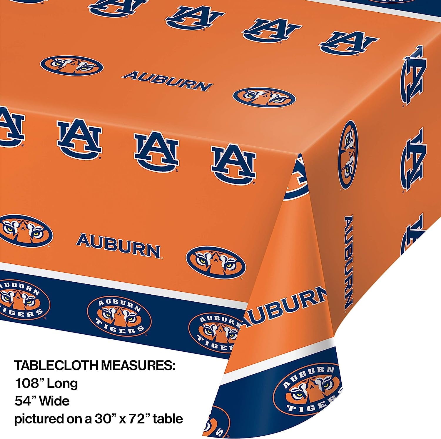 Auburn University Plastic Tablecloths, 3 Count