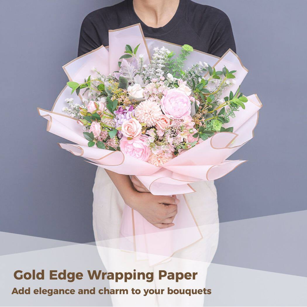 100pcs 10Colors Wrapping Paper, Waterproof Flowers Packaging Paper, DIY Wrapping Sheets for Gift Box Florist Bouquet 23 x 23 in
