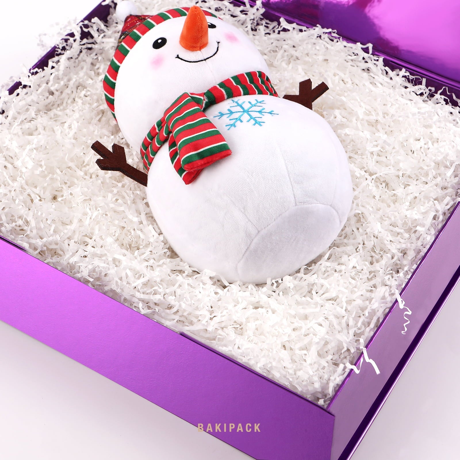 BAKIPACK Extra Large Gift Box, 16.3x14.2x5 inches, Purple Magnetic Gift Box with Lid for Present