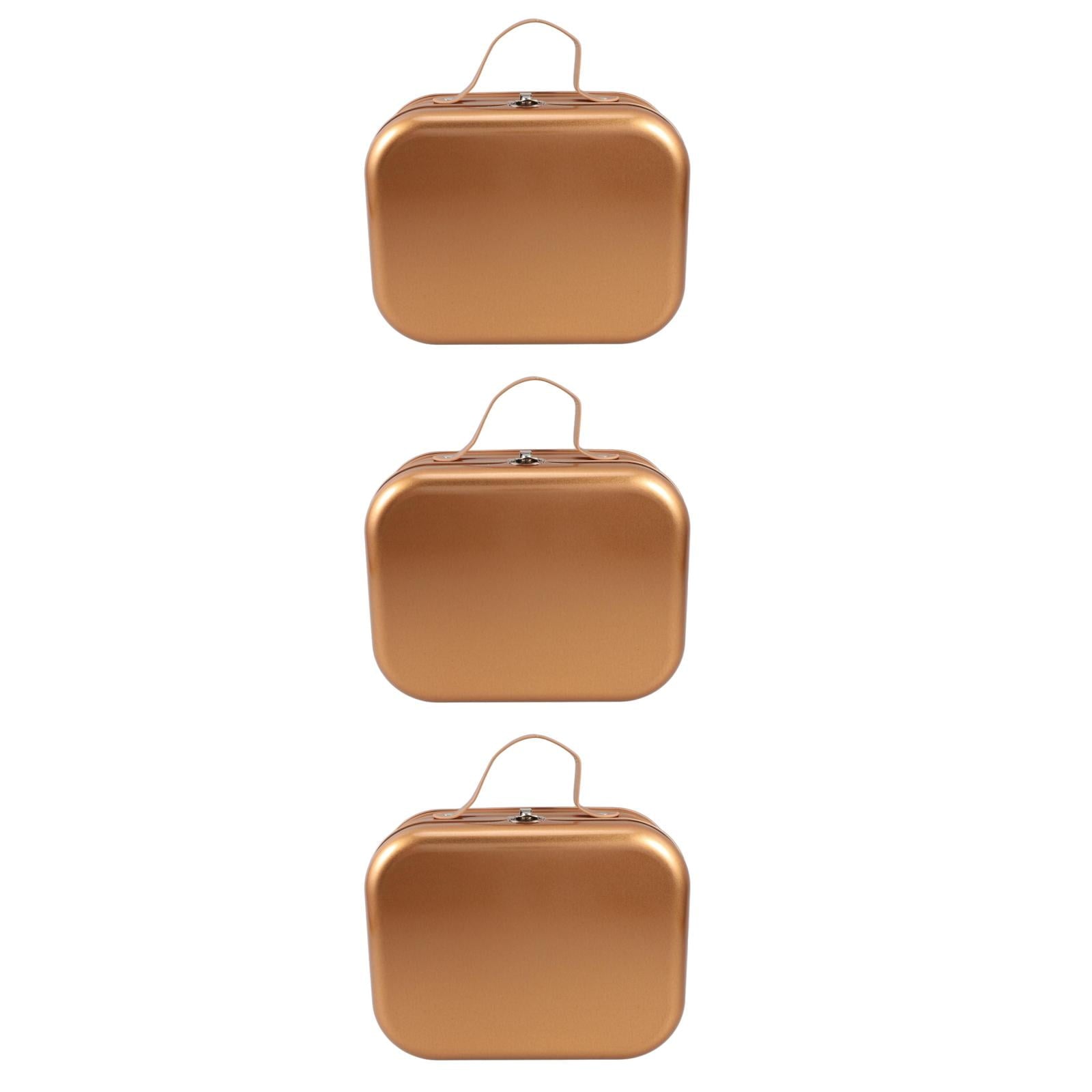 Hemoton 3pcs Keepsake Wrapping Case Handheld Handle Box Handheld Storage Box Tinplate Wrapping Handheld Box Tinplate Keepsake Container Box
