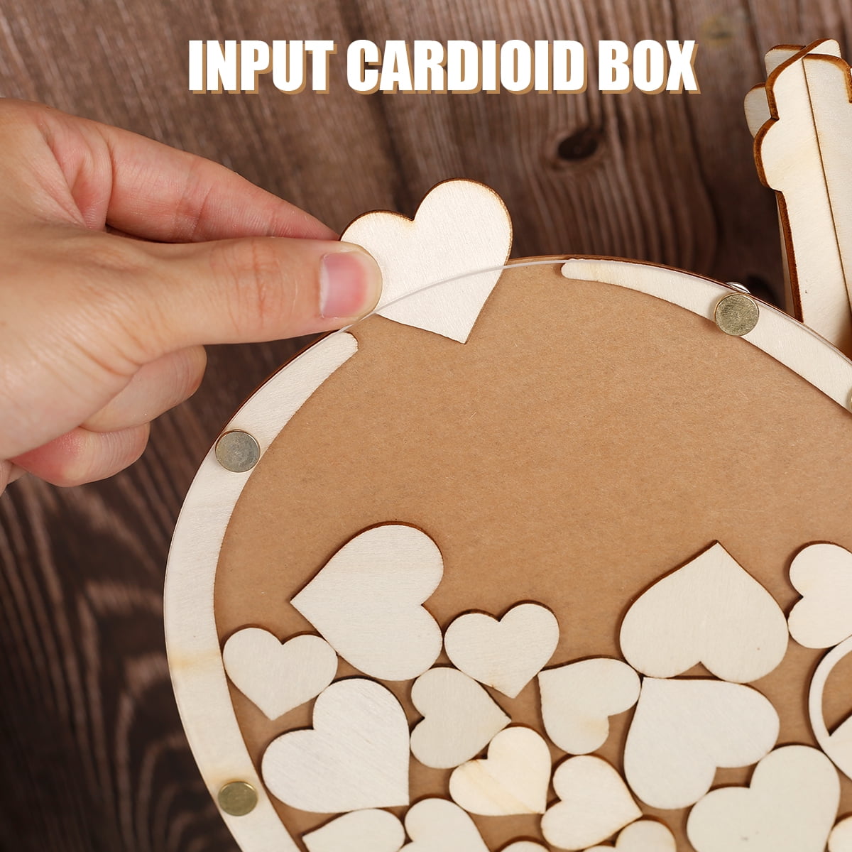 Keyohome Wedding Guest Book Kit Wooden Heart Shape Guest Book Drop Box for Wedding and Anniversary
