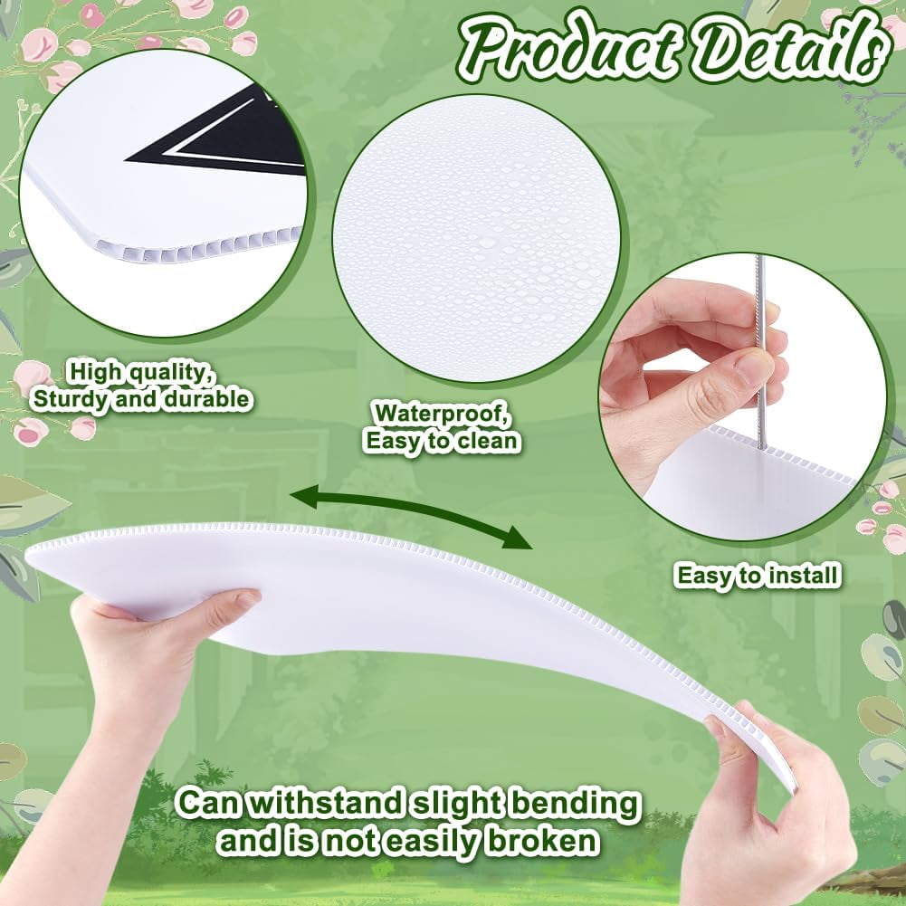 1set PP Plastic Wedding This Way Arrow Sign with Stake For Reception Outdoor Parking Rectangle White 400.5x300.5x4mm