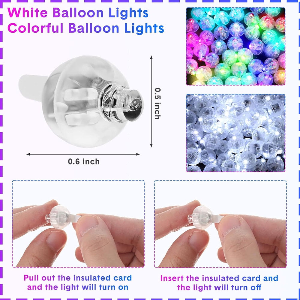 50/100/150/200Pcs Mini Led Light Up Balloons Glow In The Dark Wedding Birthday Party and Festival Christmas Decorative Lights