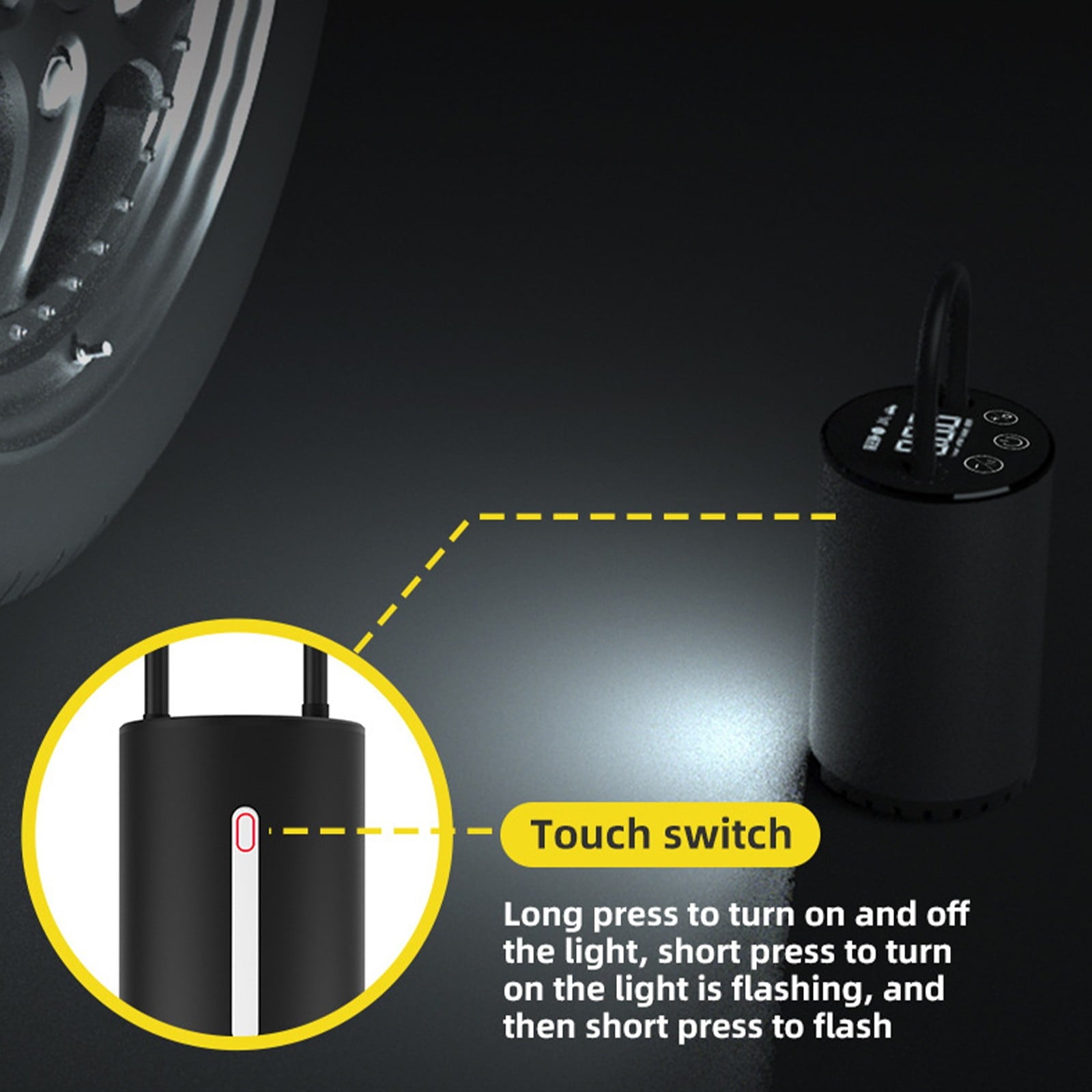 Donemore Portable Intelligent Wireless Electric Handheld Inflator Pump, Car Balloons Compressor, Tire Gauge for Air Compressor, Tire Inflator Pump